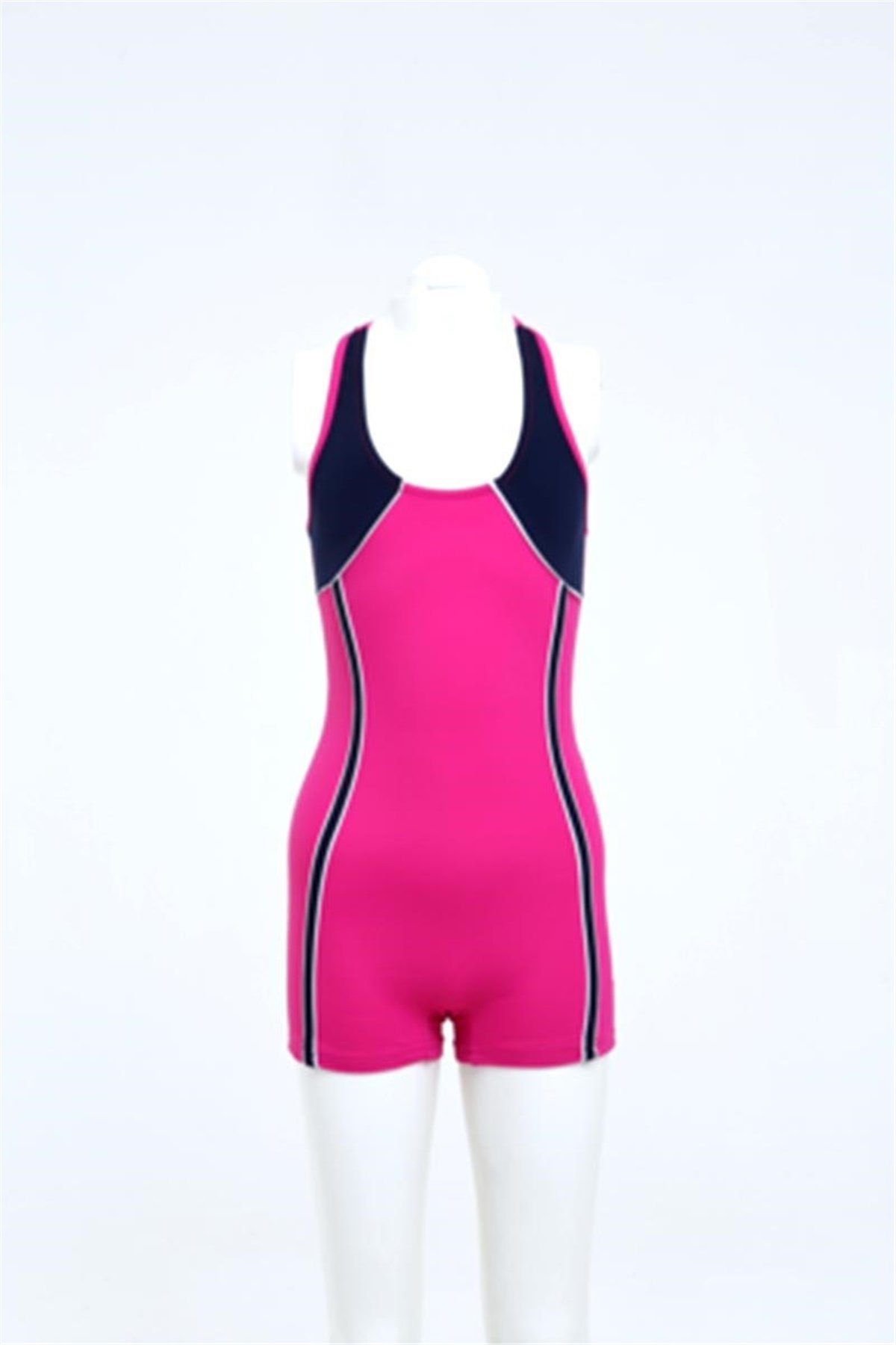 8, 16 Yaş Arası Şortlu Kız Çocuk Yüzücü Mayo 23011 - Pembe