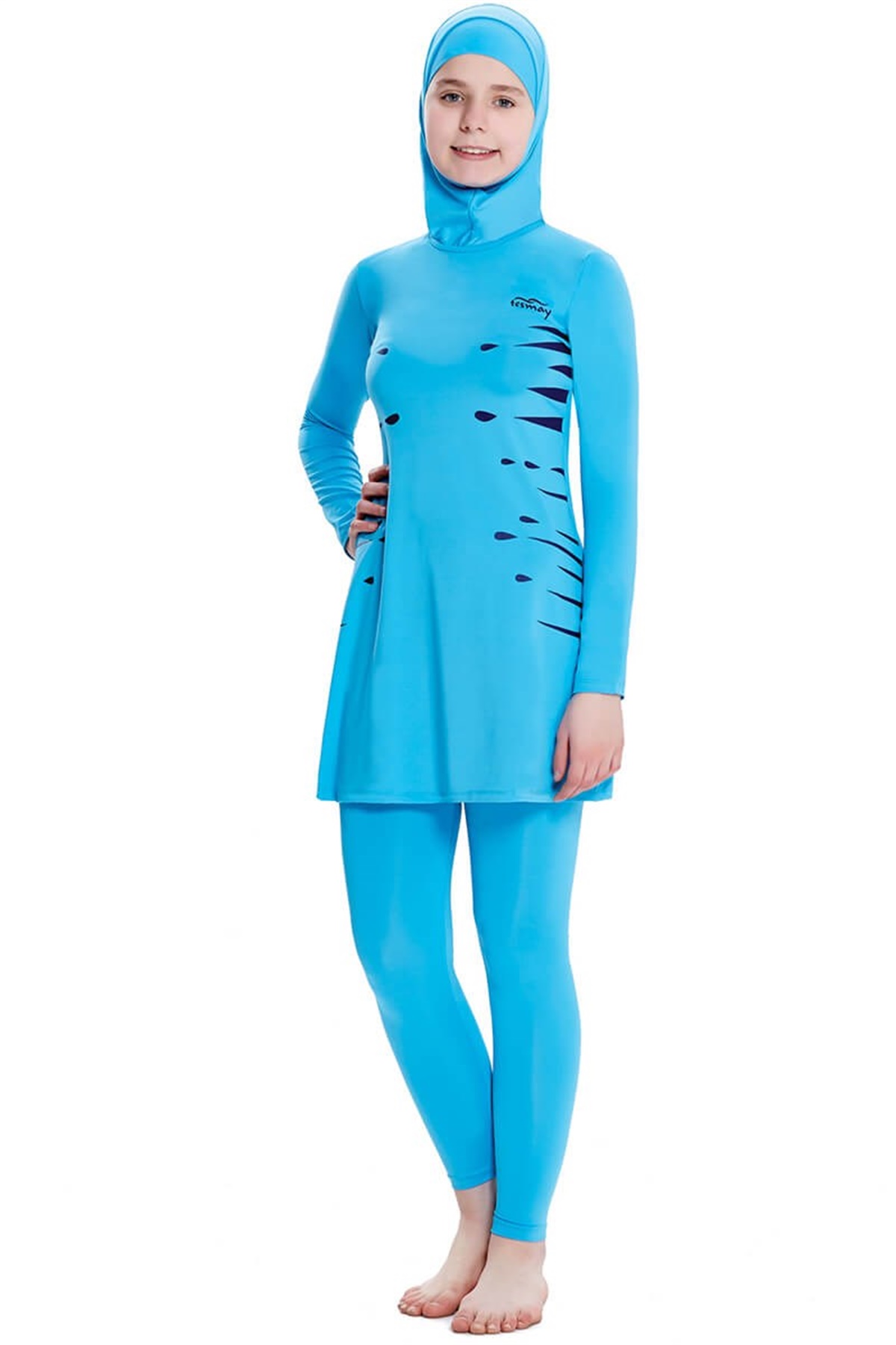 Kız Çocuk Tam Tesettür Garson Boy  22110 - Turkuaz