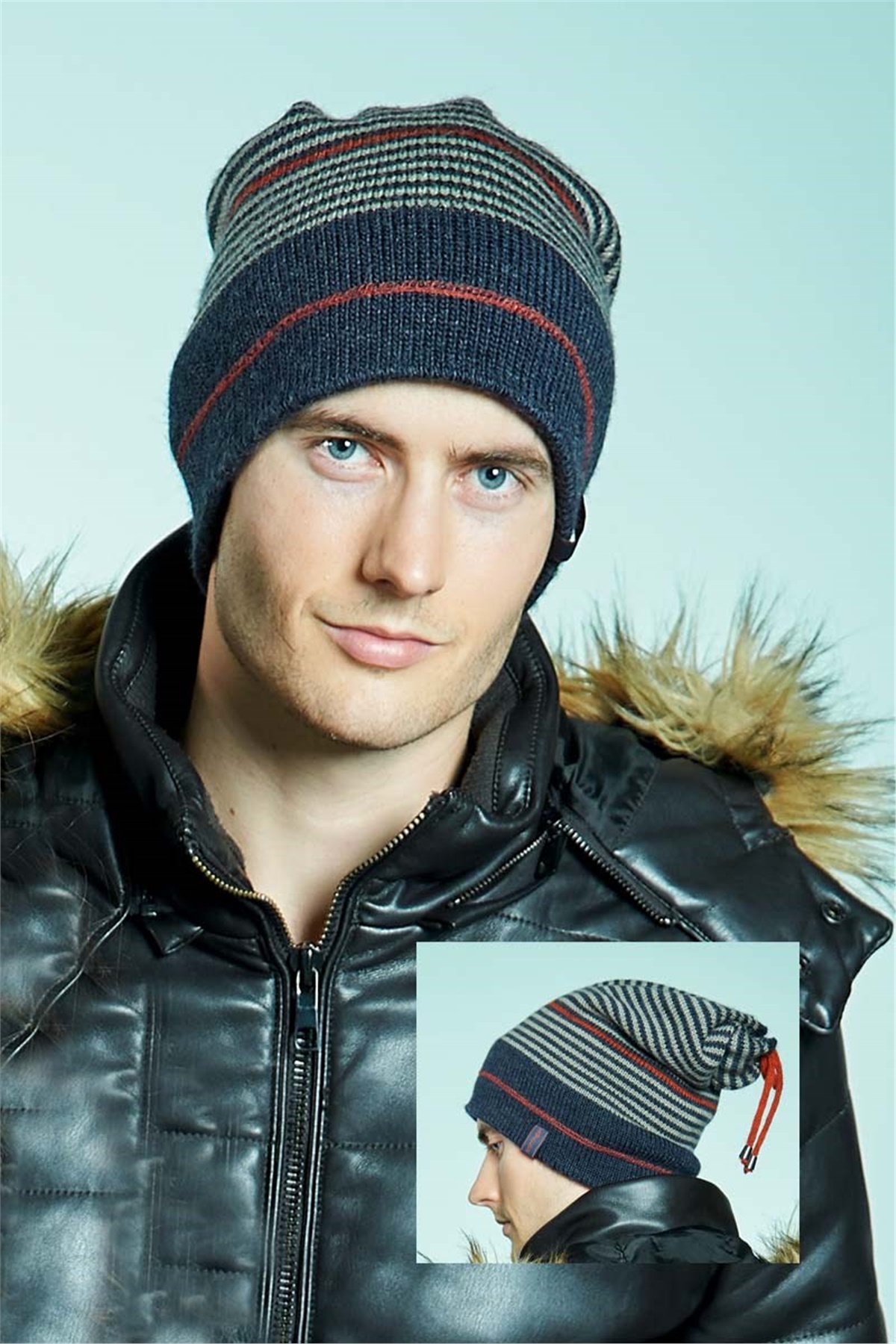 Arkası İpli Erkek Bere - Groppa 12387-2