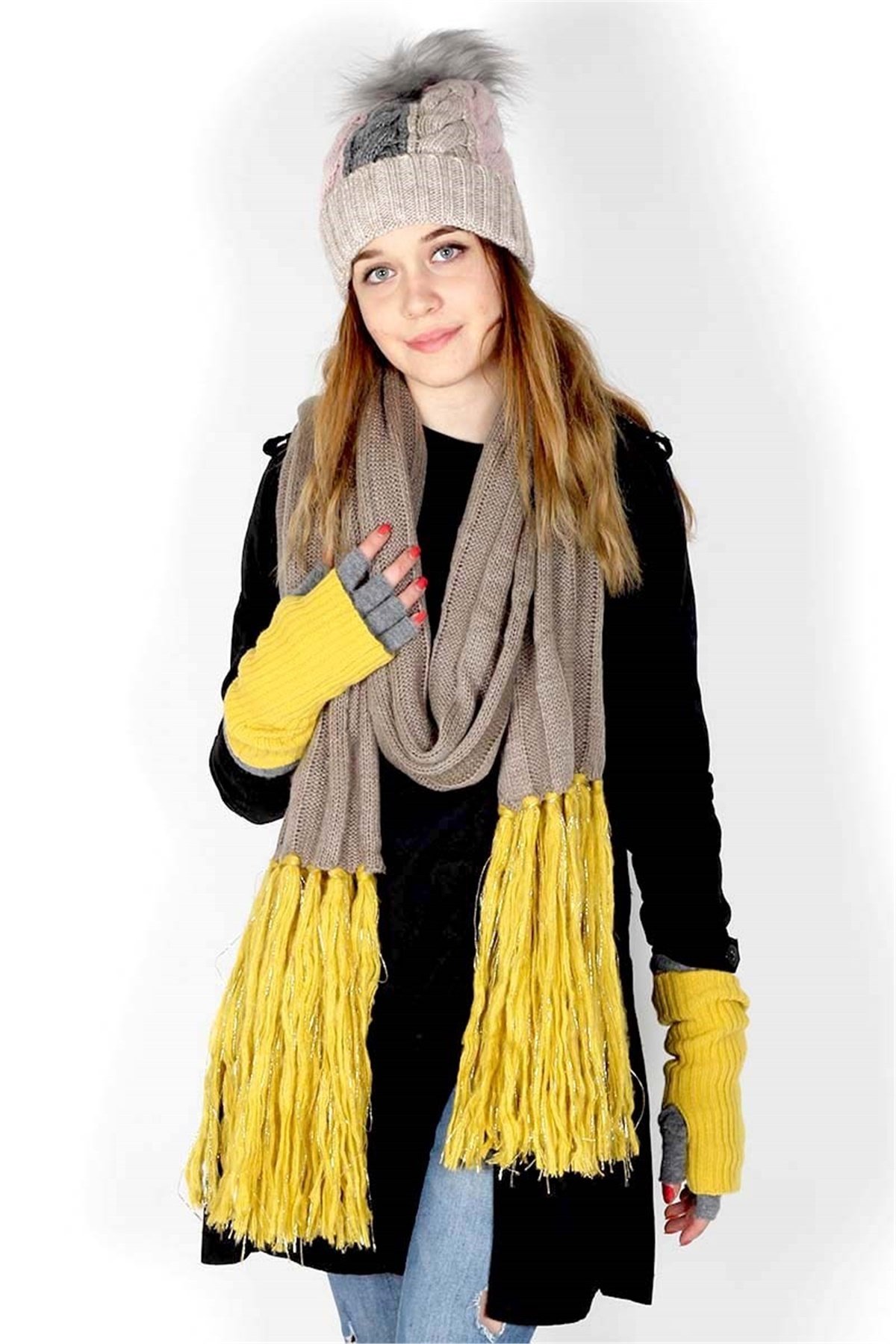 Atkı Bere Eldiven Takımı Amsterdam 14607 Özel Kombin