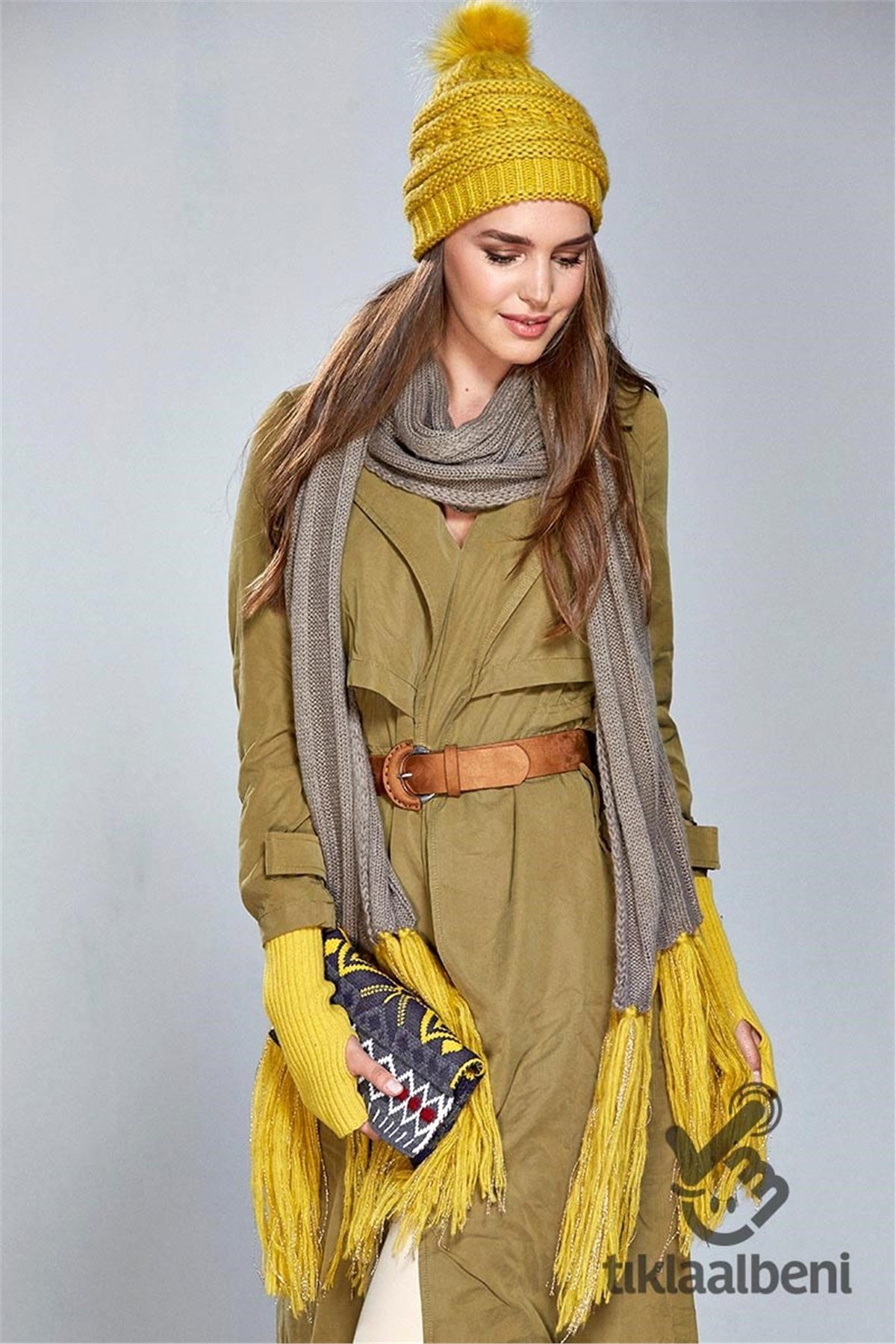 Bayan Atkı Bere Eldiven Özel Kombin - Amsterdam 14607