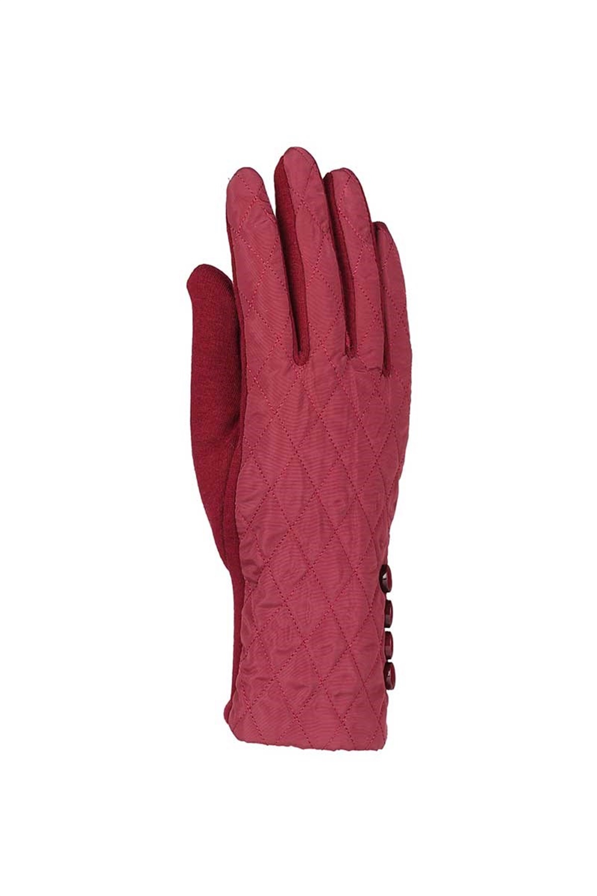 Bayan Düğmeli Eldiven 82301-6 - Kırmızı