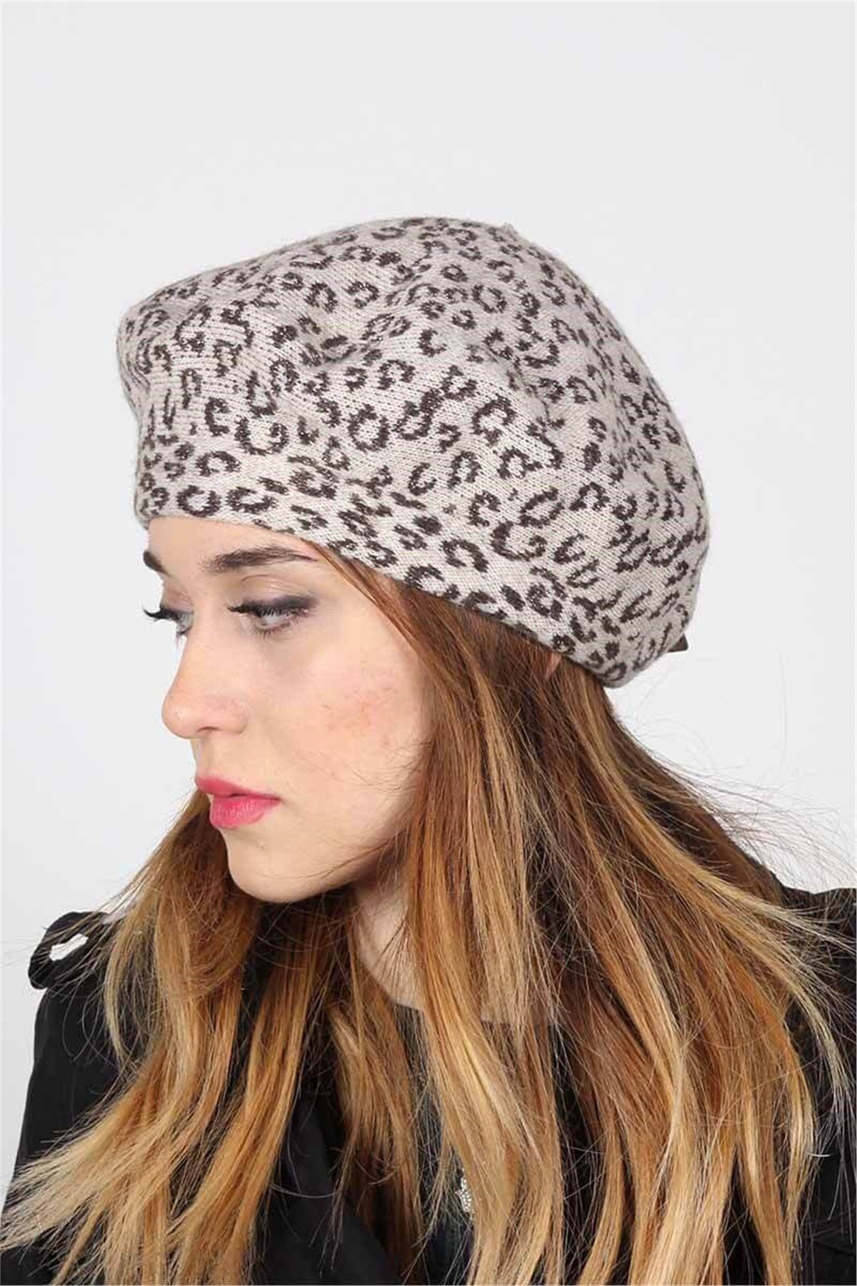 Bayan Leopar Desenli Ressam Bere 20431 - Bej