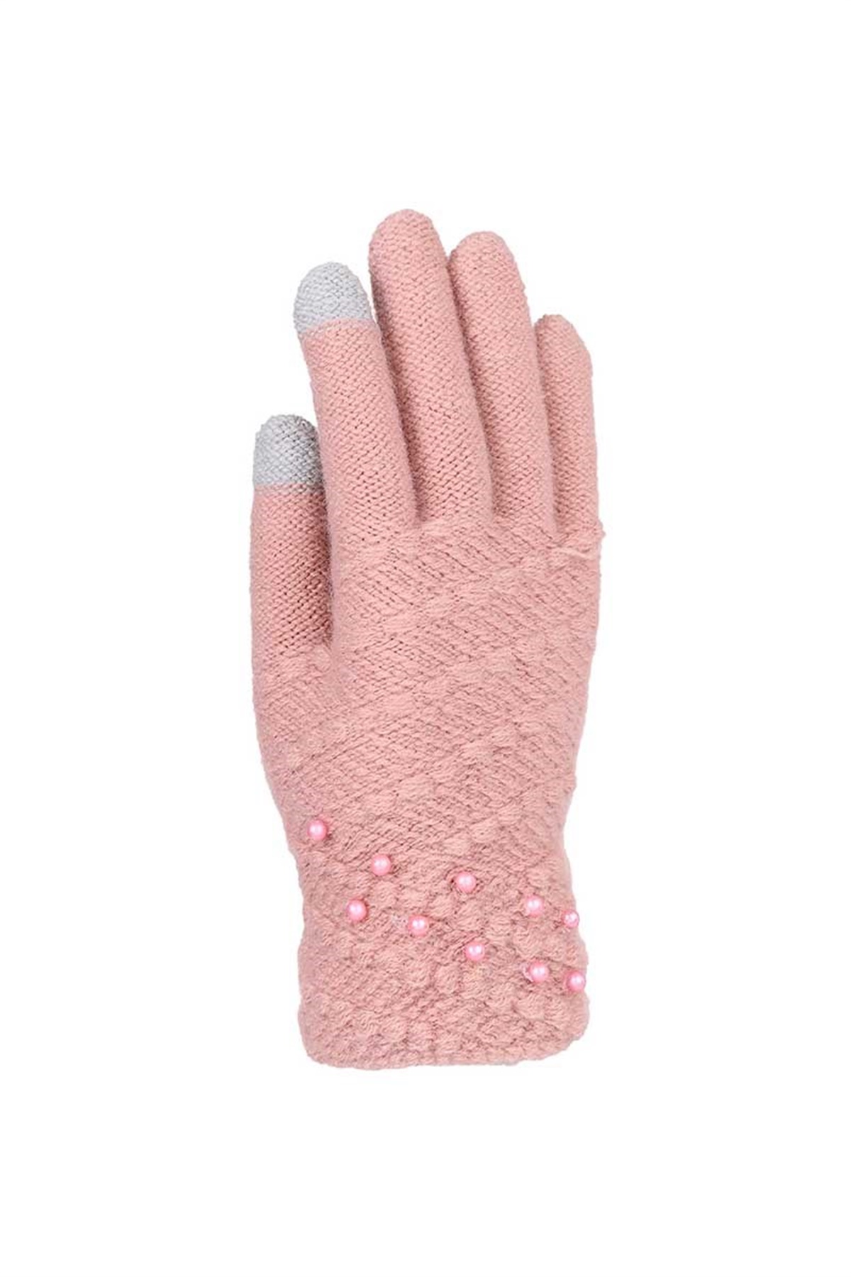 Bayan Örgü Eldiven EK84401 - Açık Pembe