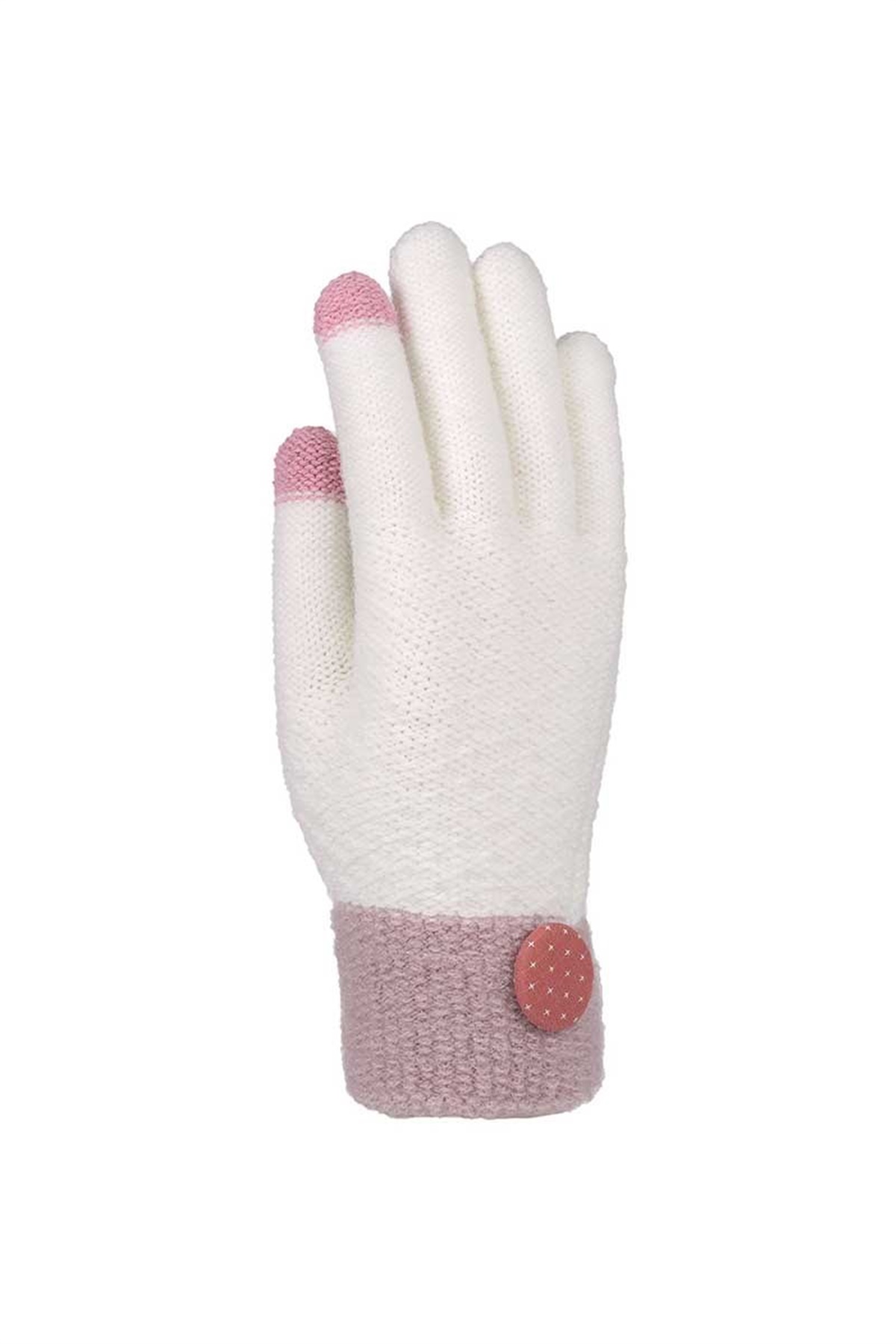 Bayan Örme Eldiven 84401-2 - Beyaz