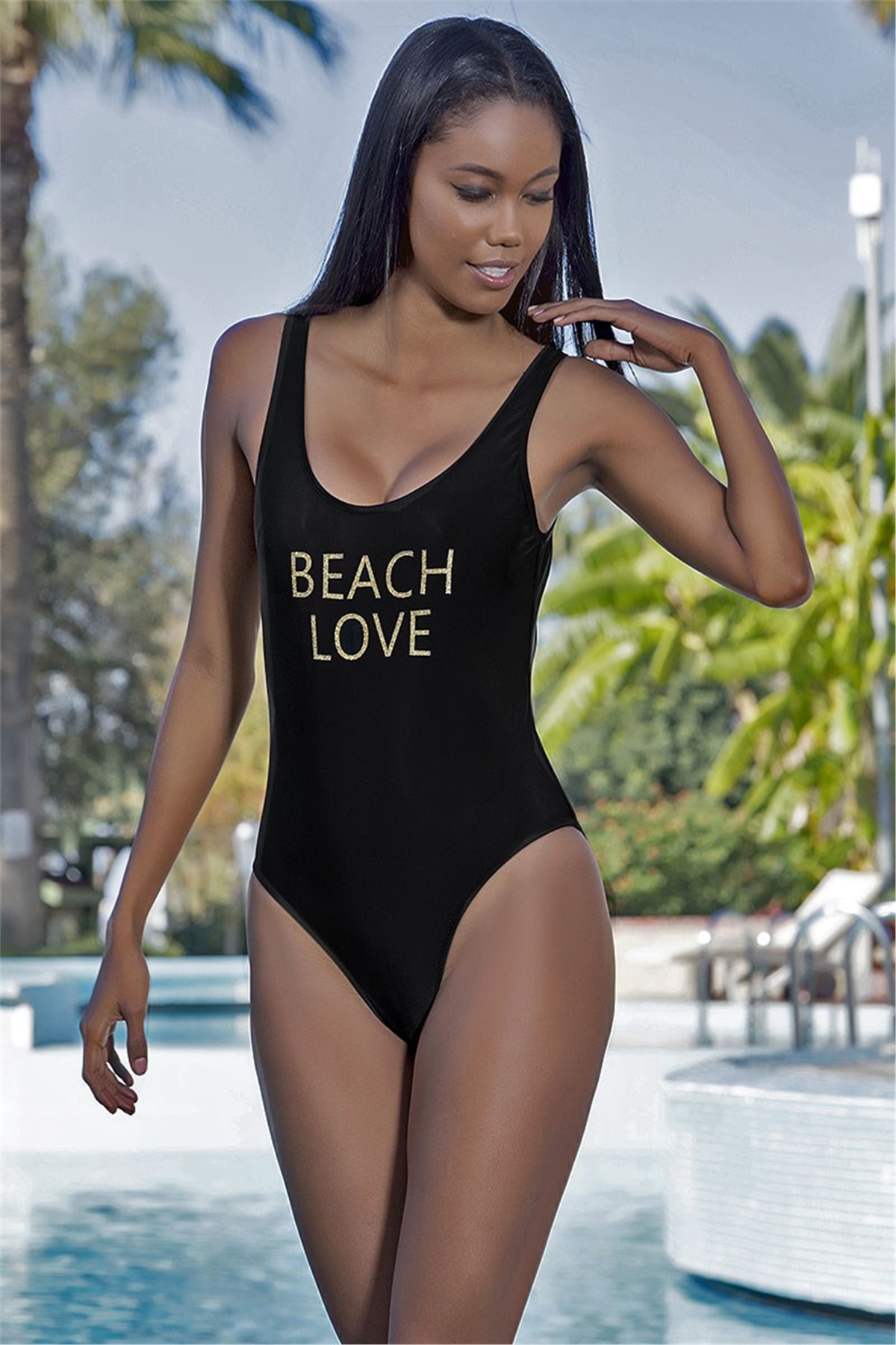 Beach Love Siyah Sportif Mayo A856 