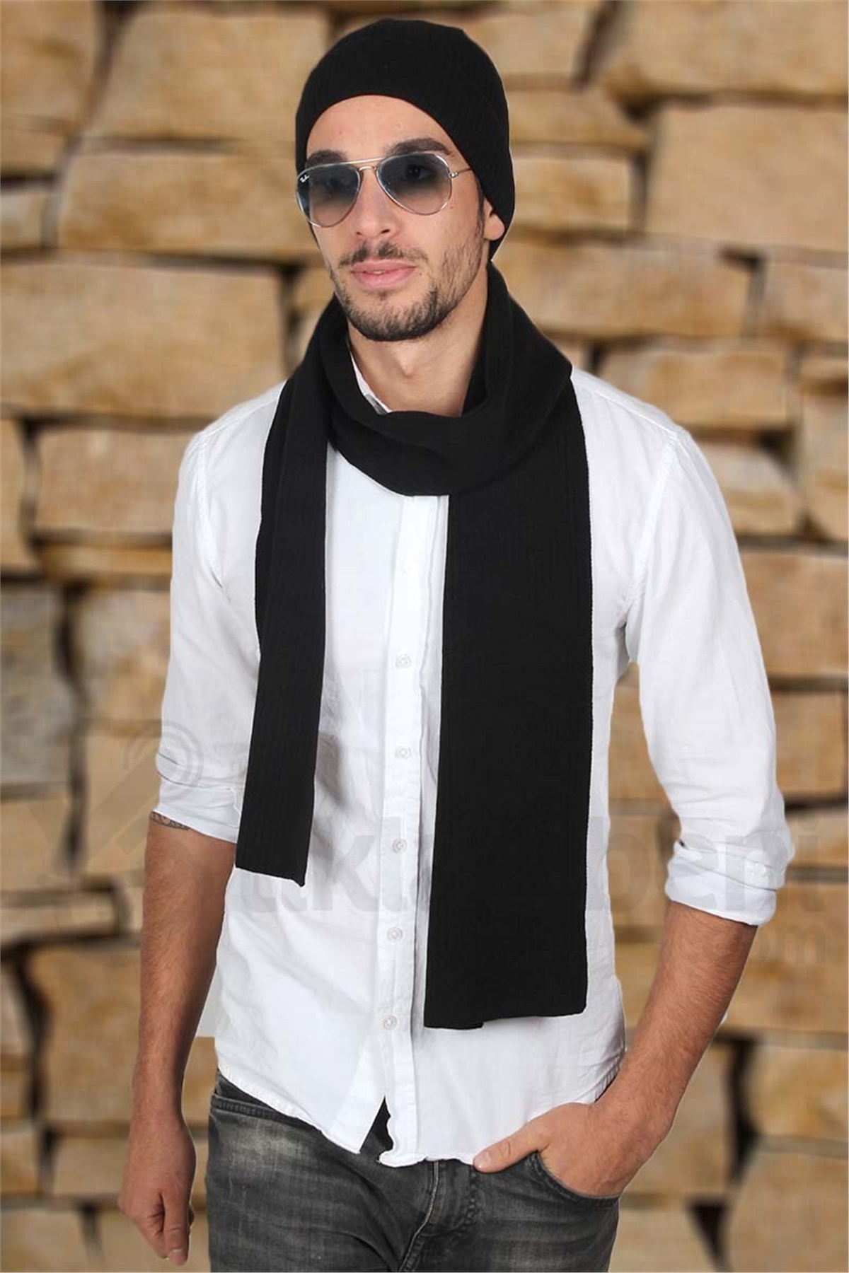 Kaliteli ve Yumuşak Erkek Atkı Bere Takımı GP1205