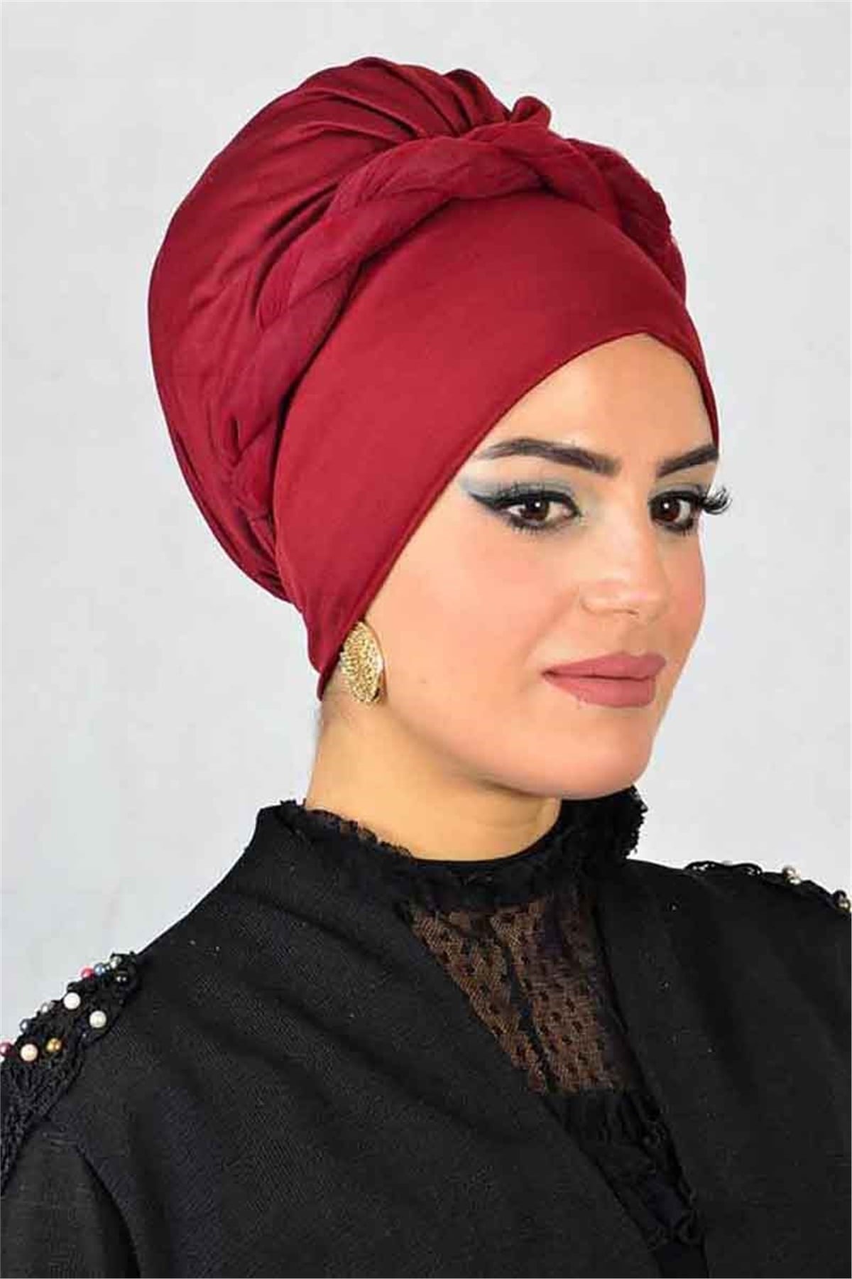 Burgulu Bone Şal Bordo t13850