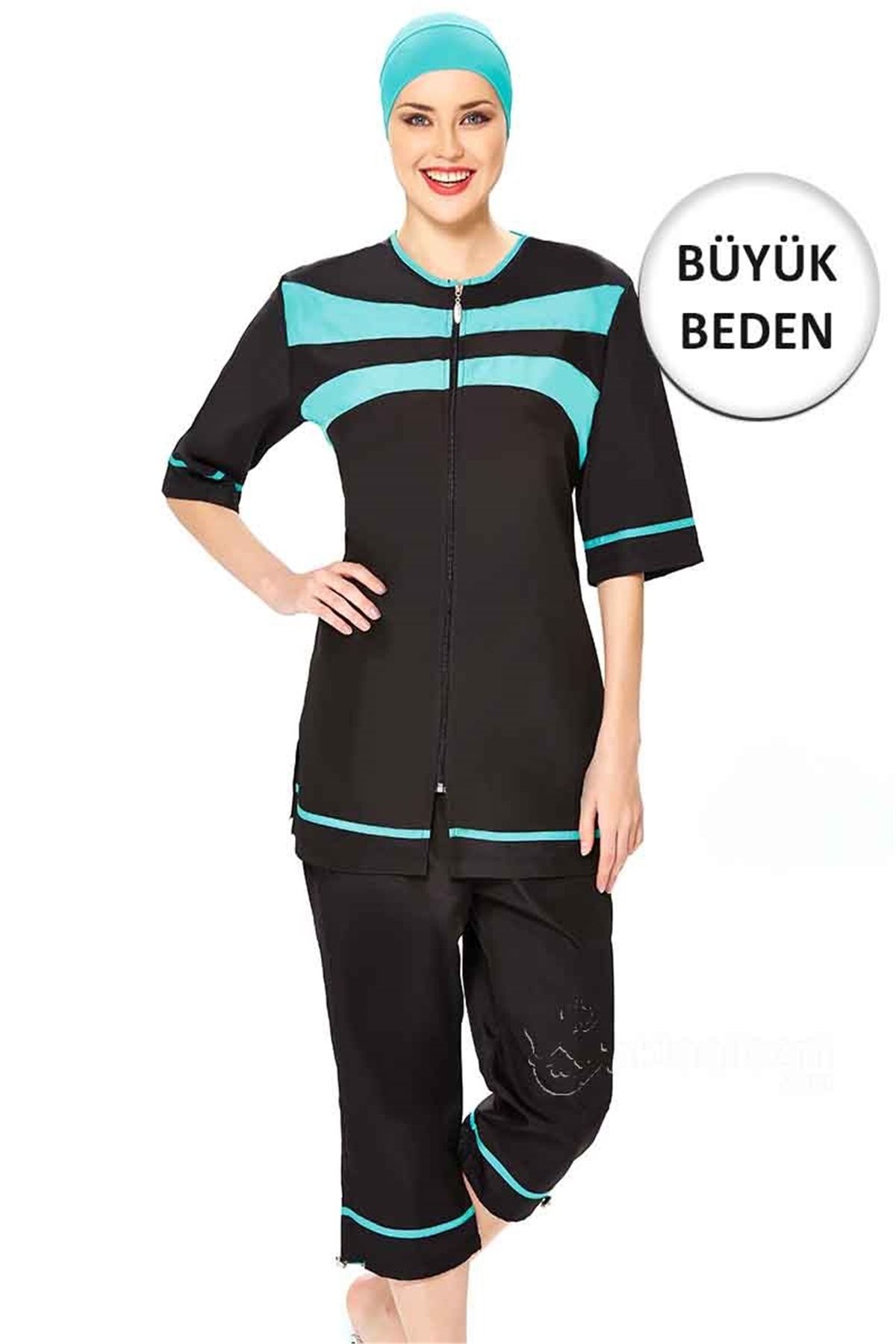 Büyük Bedem Yarım Kapalı Mayo Adasea 121074 Siyah