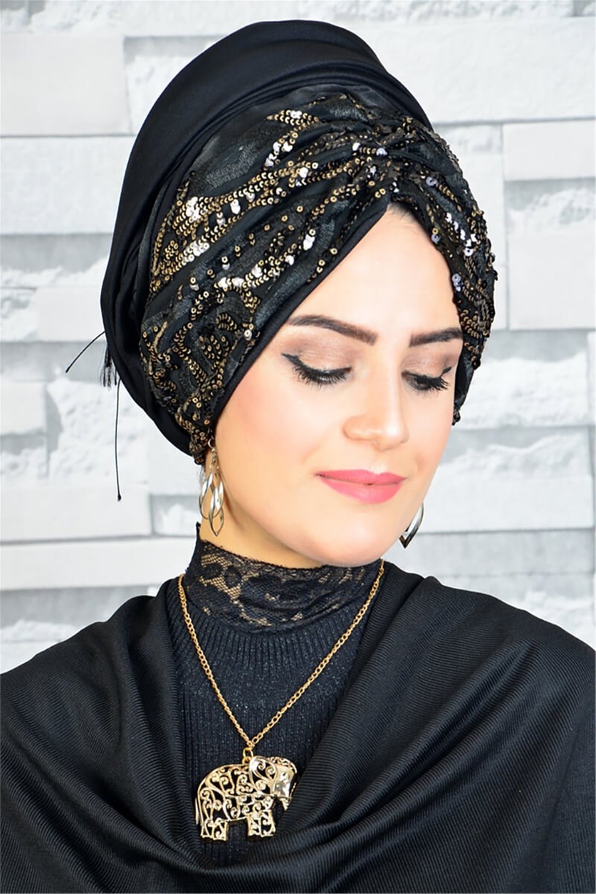 Büzgülü Bandana Pratik Bone Şal BND6003