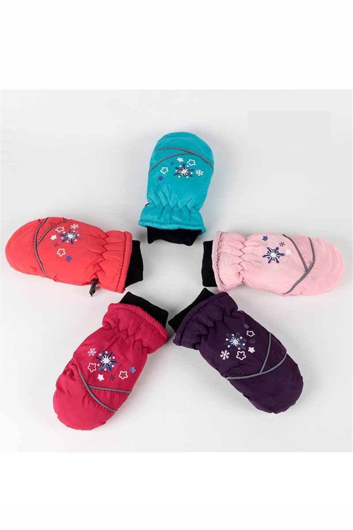 Çocuk Kar Eldiveni Kız Çocukları İçin B-814 Turuncu