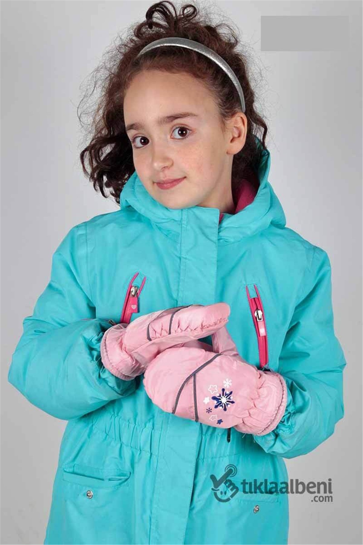 Çocuk Kar Eldiveni Kız Çocukları İçin B-814 Pembe
