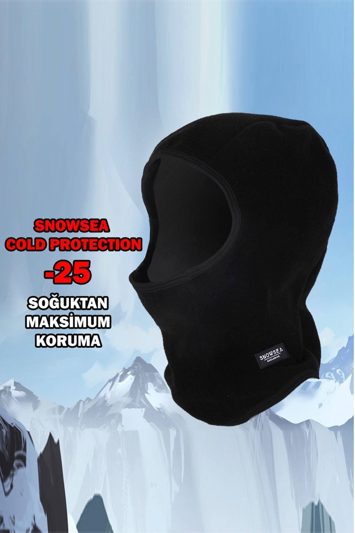 Cold Protection -25 Soğuktan tam Koruma Snowsea Siyah Maske