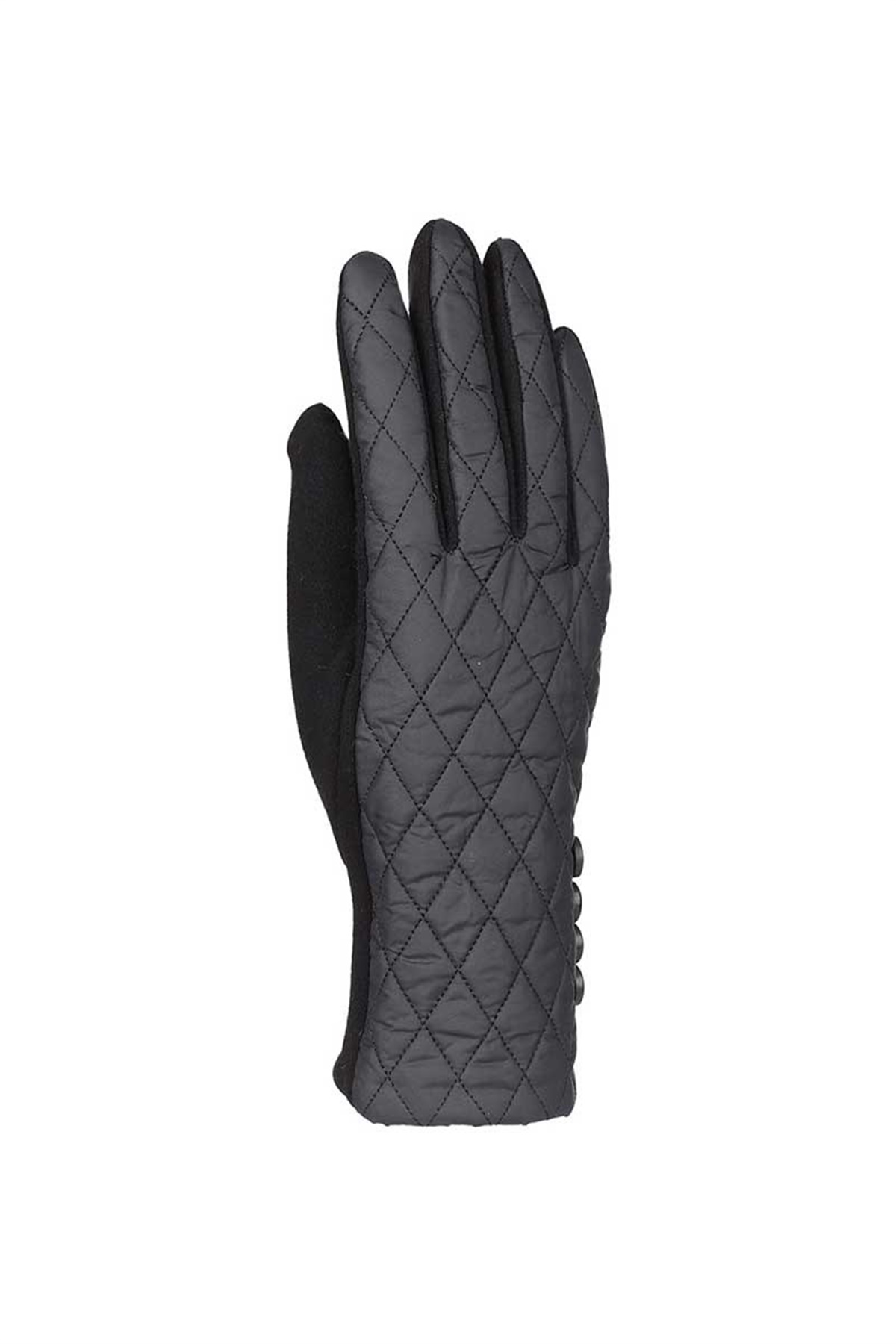 Düğmeli Kadın Eldiven 82301-6 - Siyah