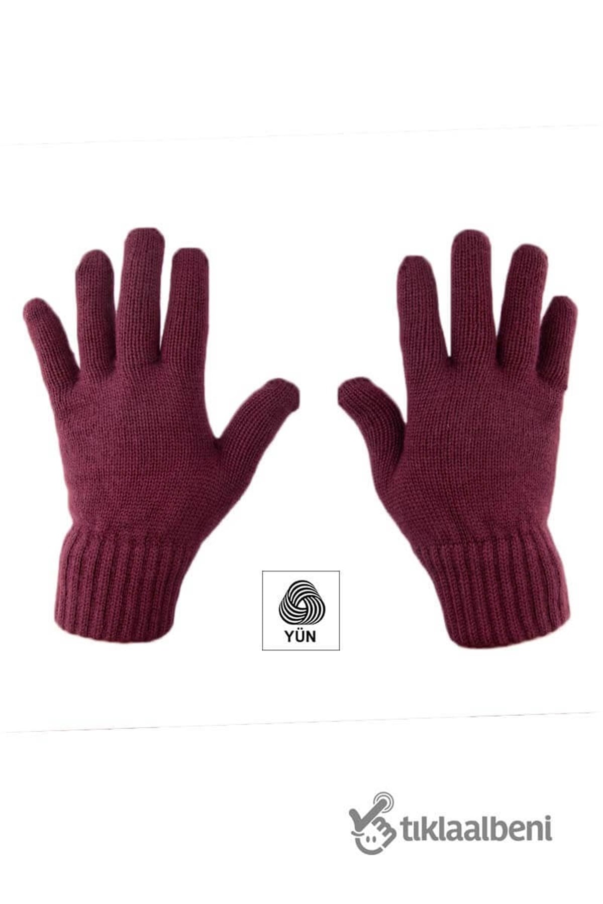 Erkek Kaliteli Yün Eldiven F5507 Bordo
