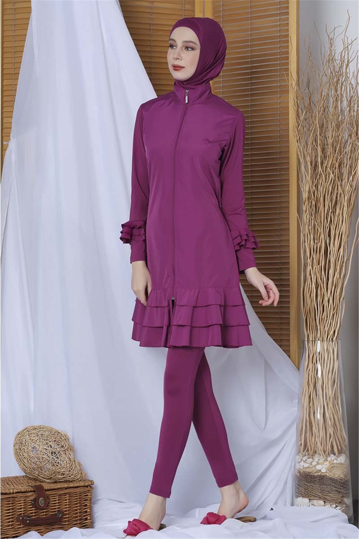 Eşarplı Modern Tam Kapalı Tesettür Mayo T20146