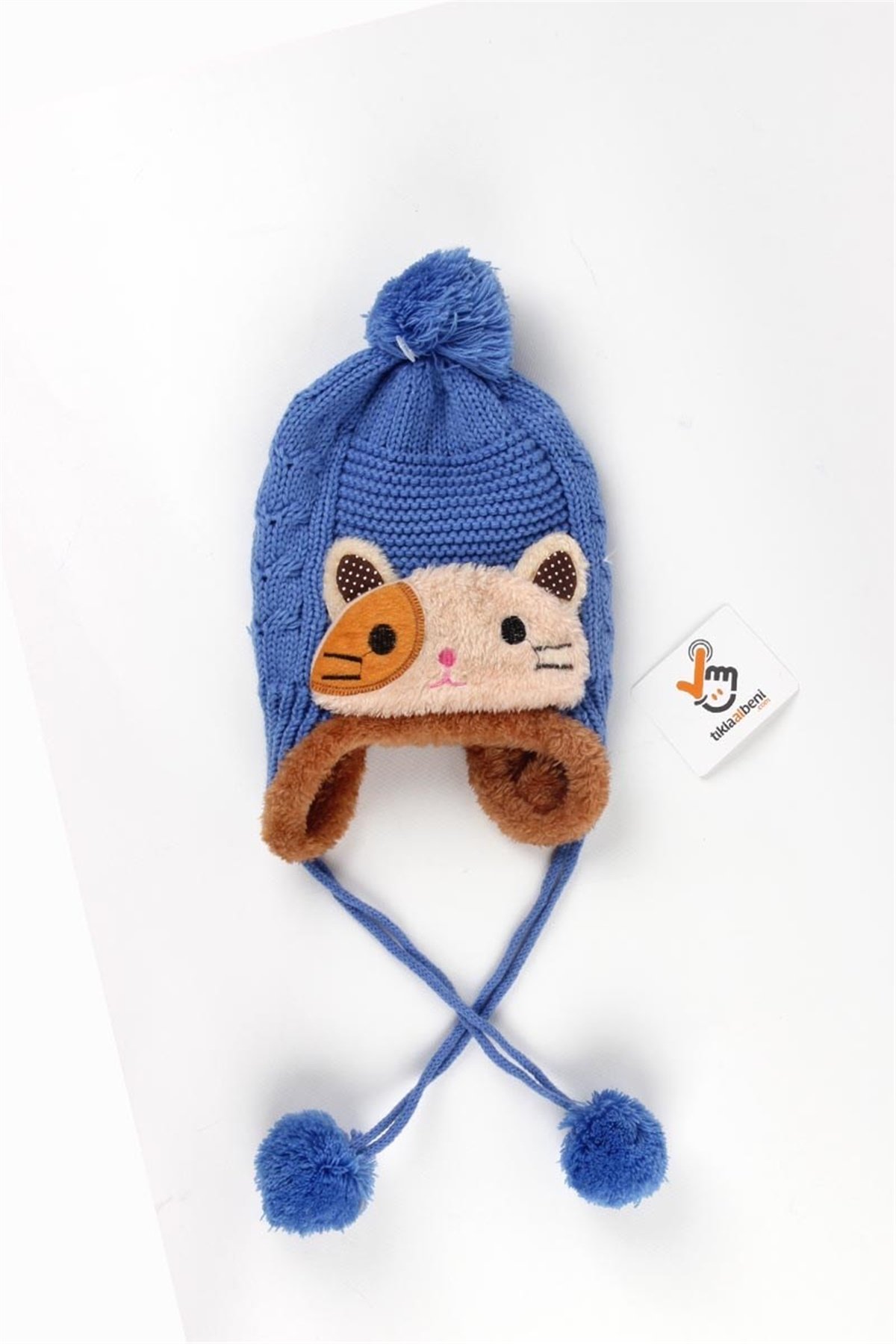 İçi Kürklü Erkek Çocuk Kulaklı Bere, Mavi