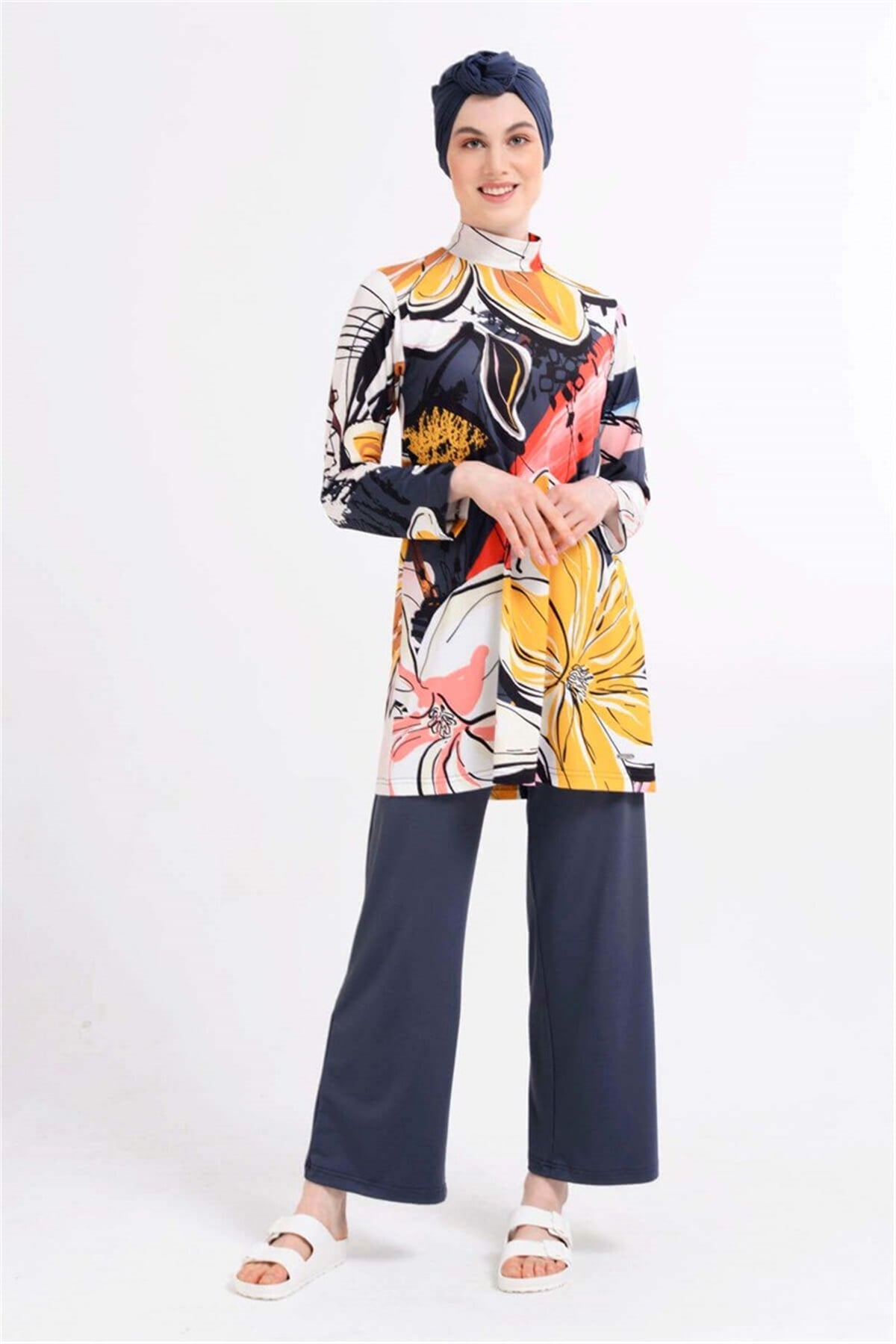 İspanyol Paça Tasarım Tam Kapalı Tesettür Mayo