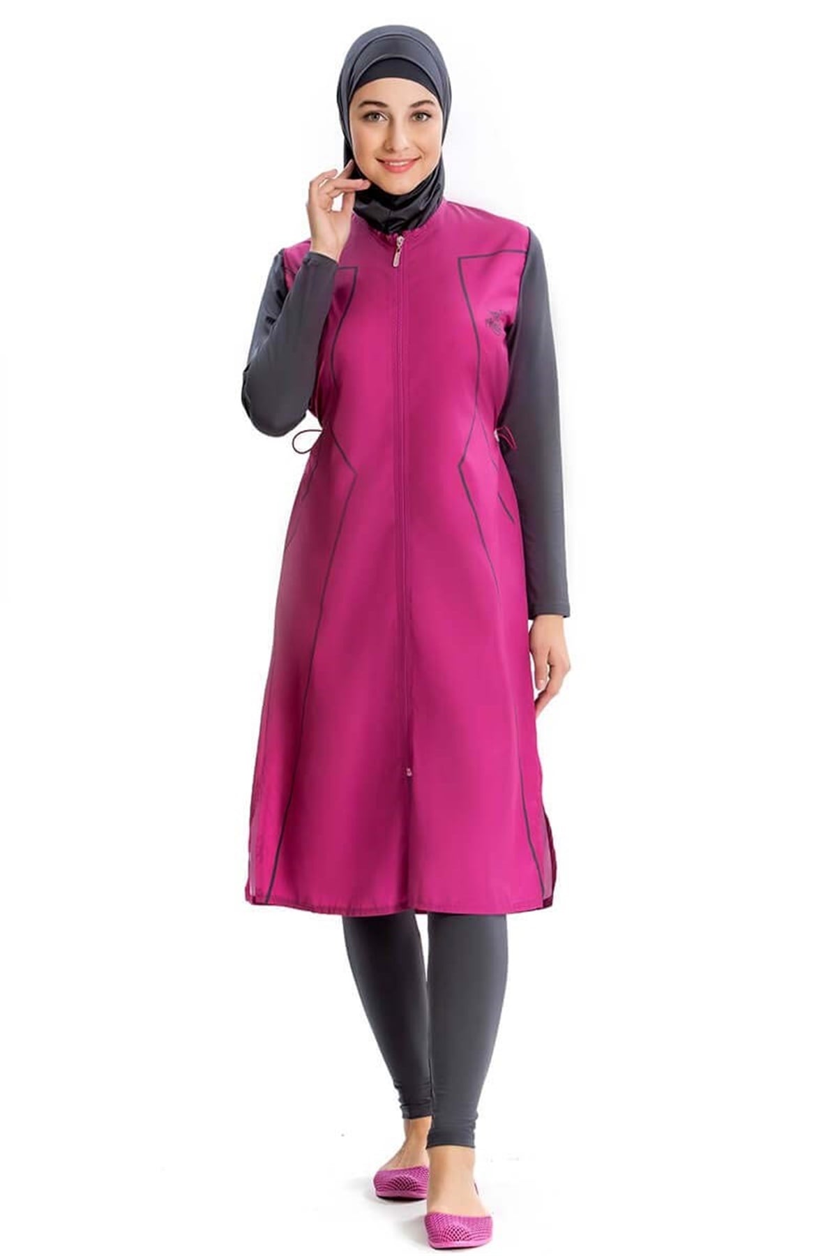 Jileli Tesettür Mayo 128253 - Fuşya