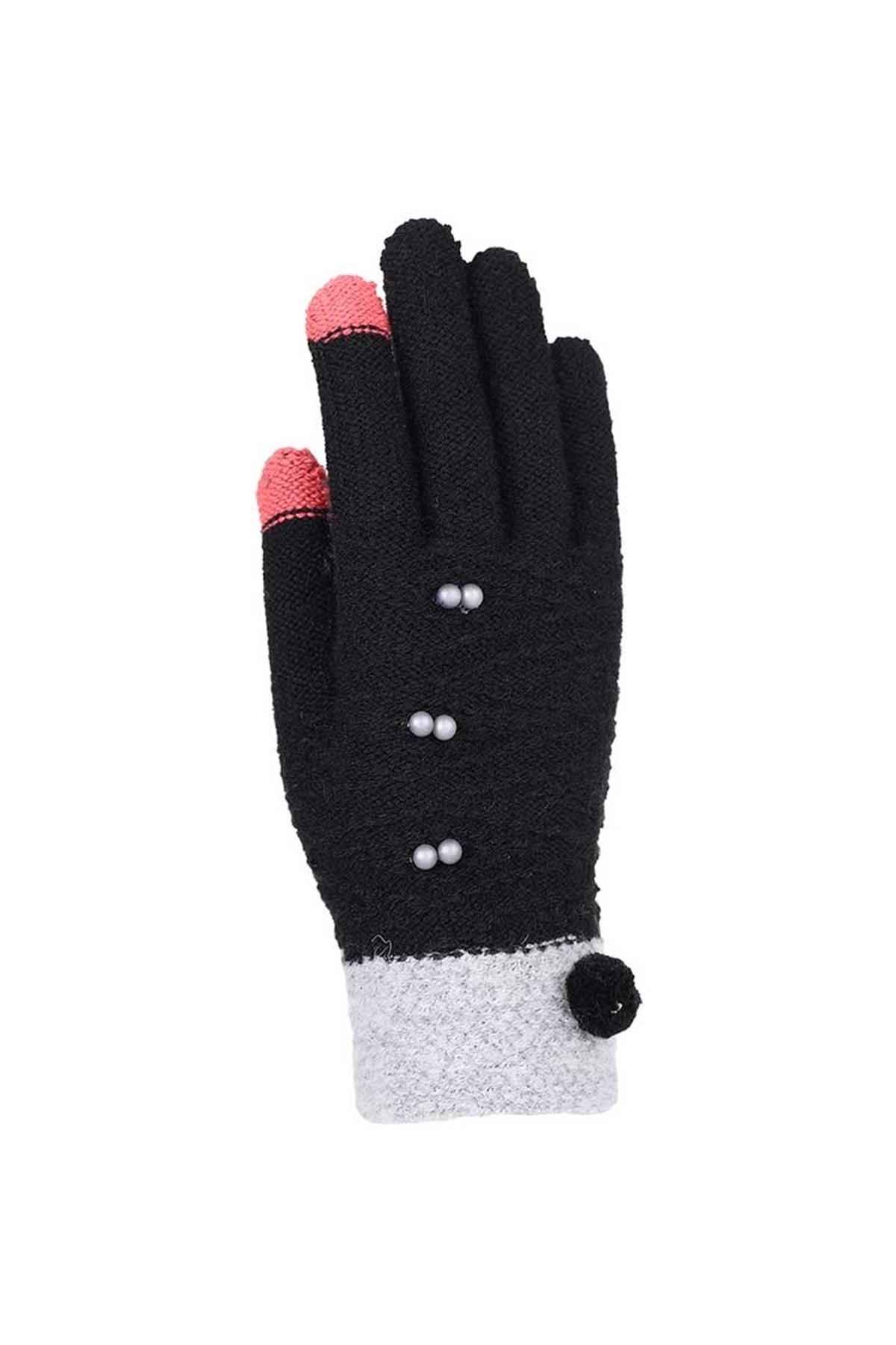 Kadın Örgü Eldiven 84401 - Siyah