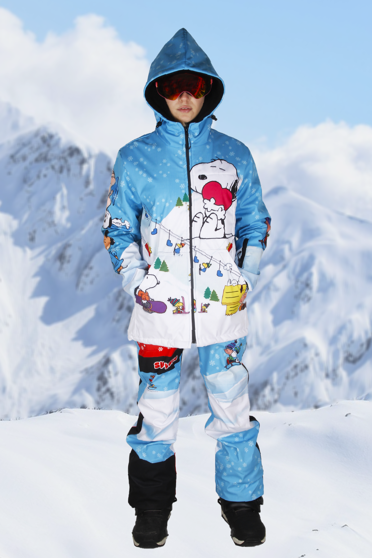 Karlar Üstünde Drops Snowboard Mont ve Pantolon Takımı / Snowsea SS9031