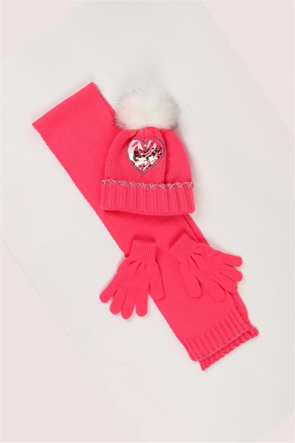 Kız Çocuk Atkı Bere Eldiven Takımı FK15117 