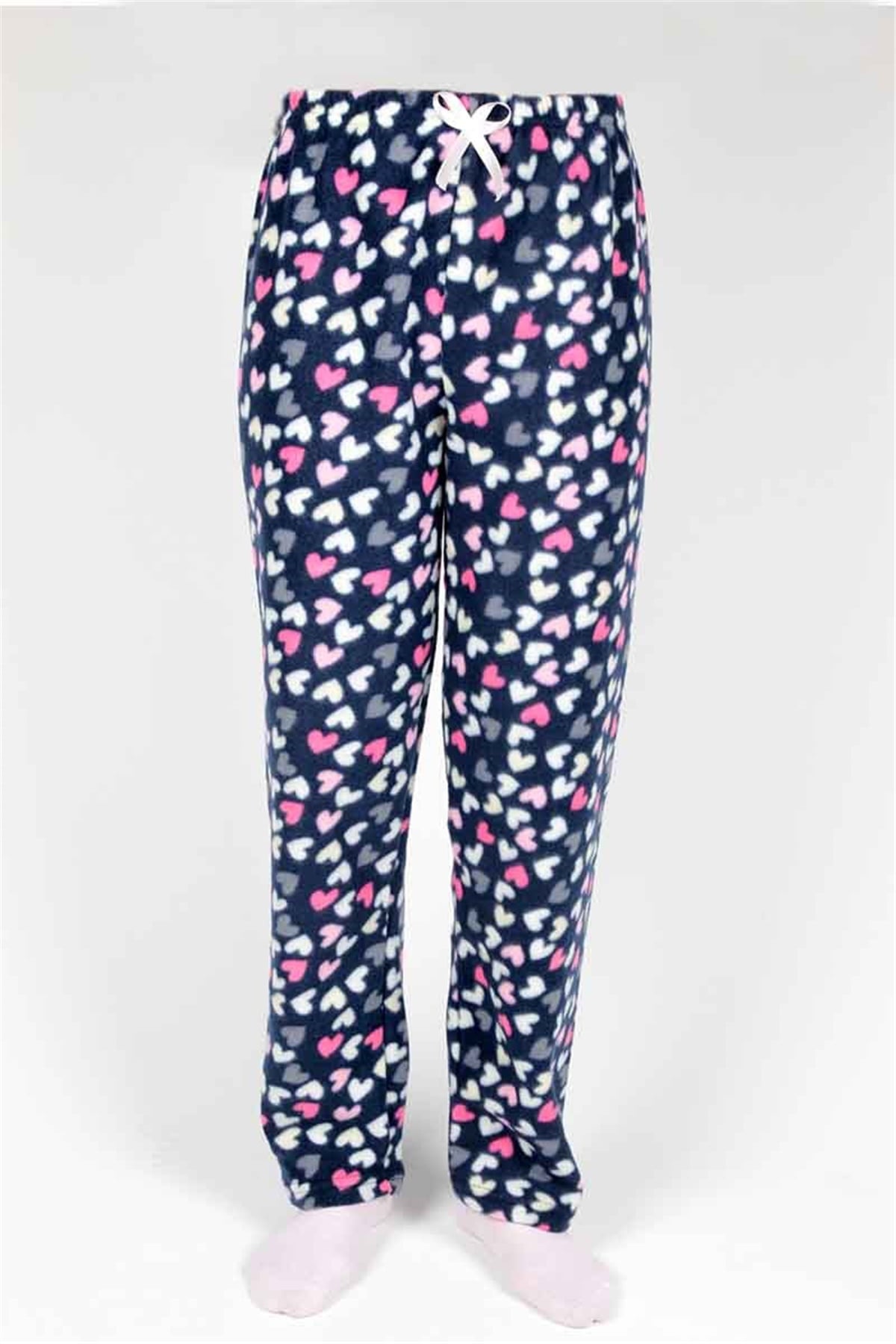 Renkli Kalpli Polar Pijama Altı PL-201