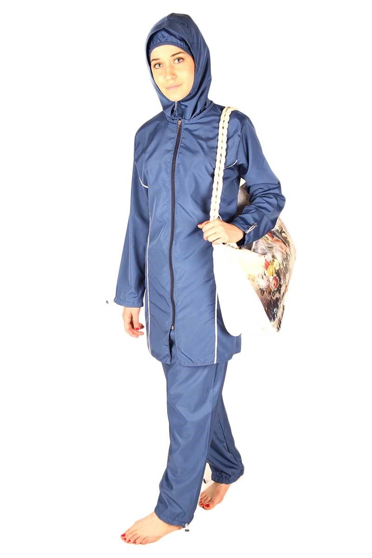 Sara Tesettür Mayo, Kapalı Haşema - İndigo Mavi