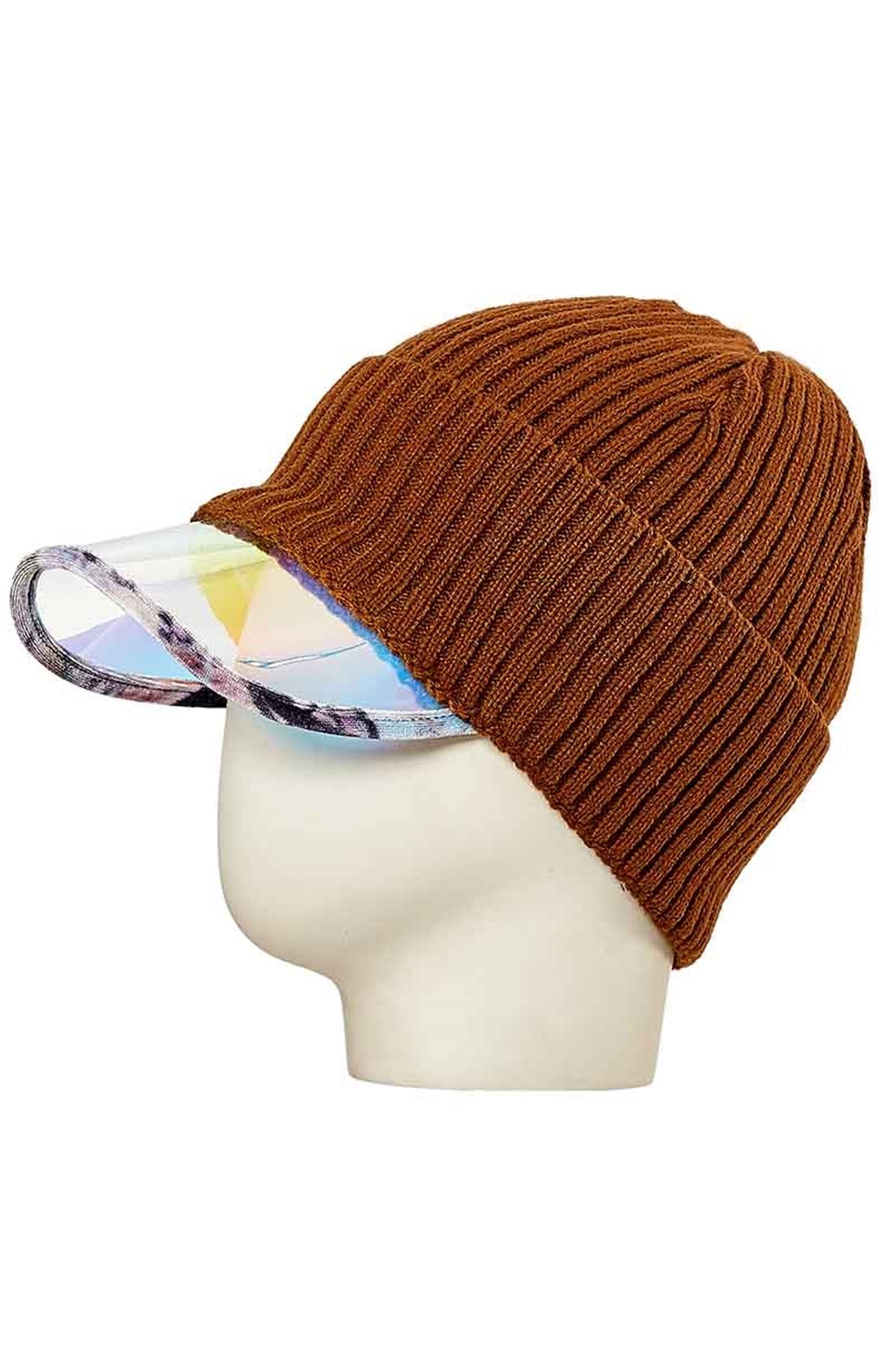 Şeffaf Şapkalı Bere 20441 - Açık Kahverengi