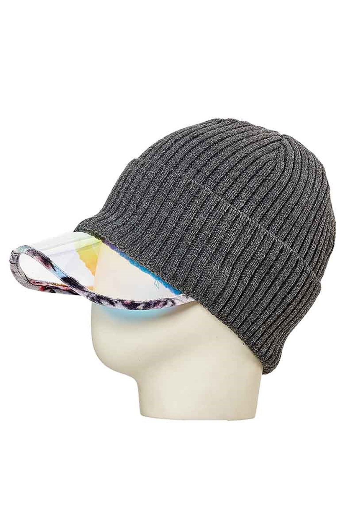 Şeffaf Şapkalı Bere 20441 - Füme