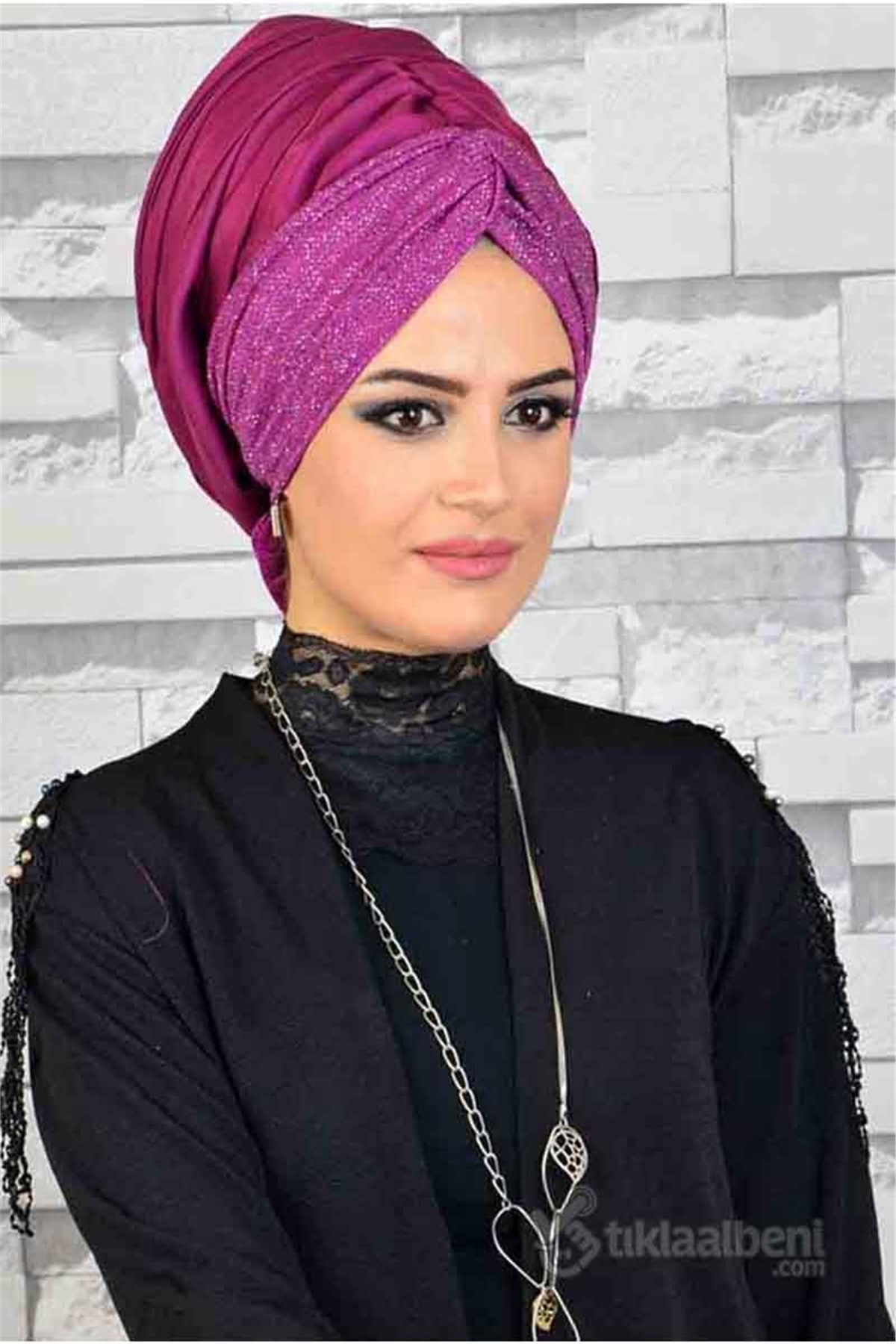 Simli Vişne Bandana Pratik Şal BND6060