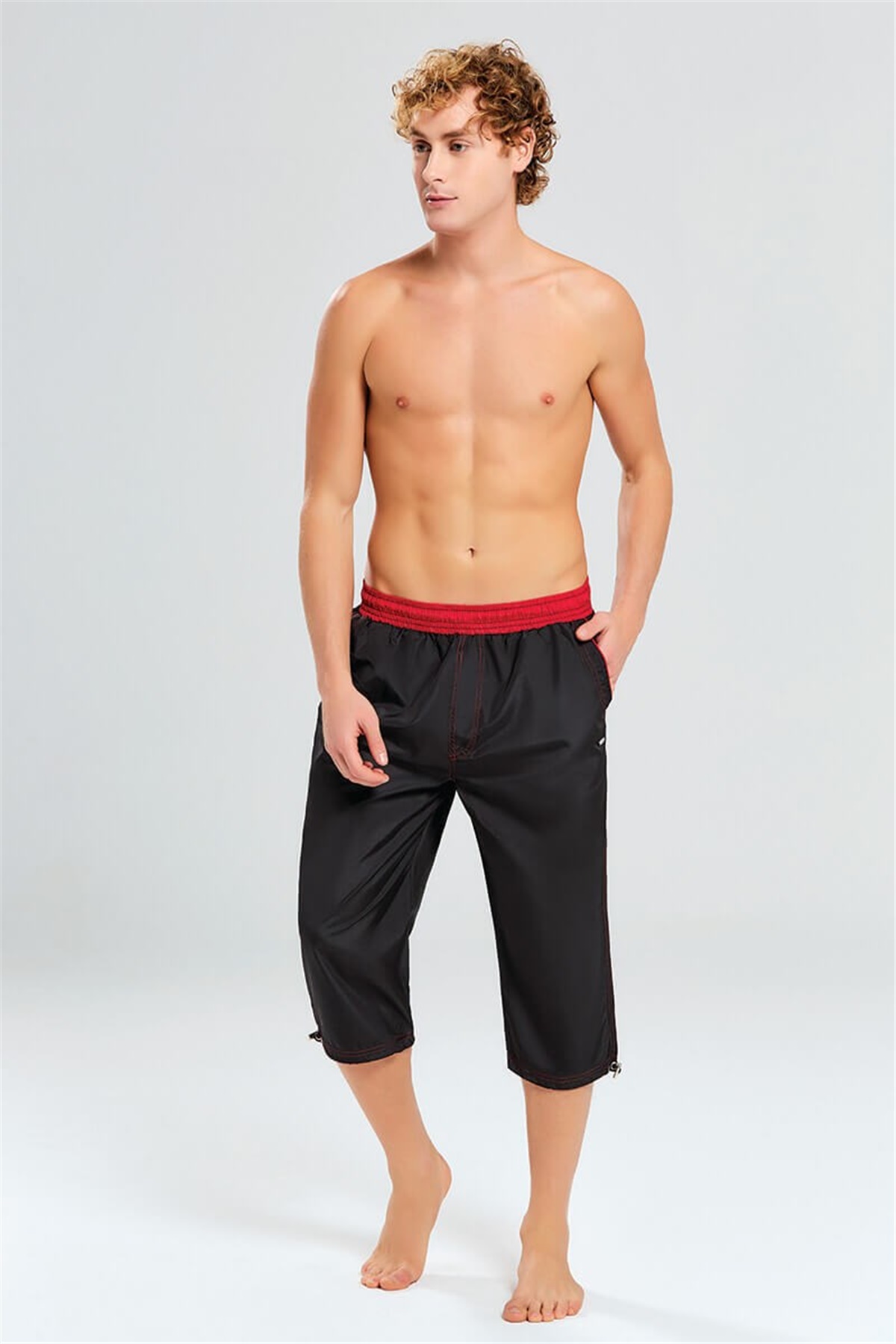 Siyah Erkek Uzun Deniz Şortu 2291