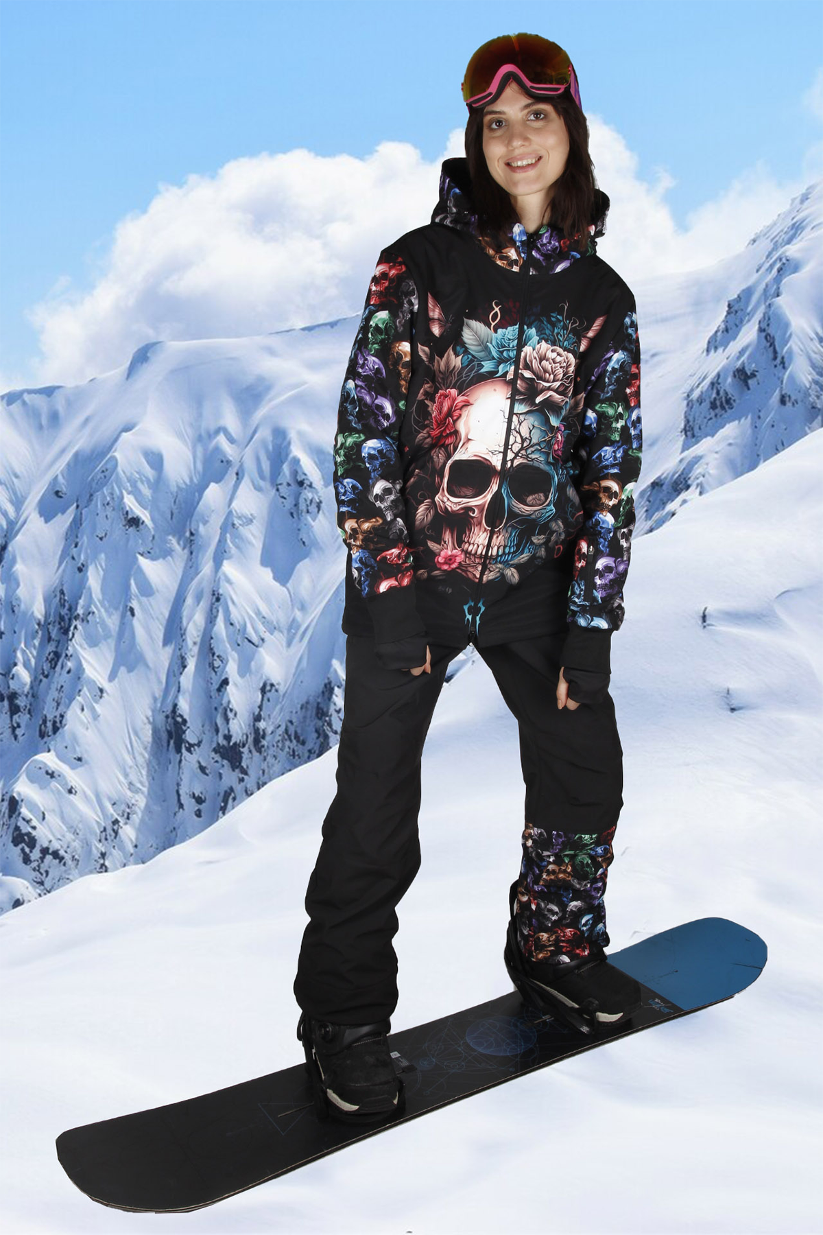 Snowsea Original Skull Snowboard Mont ve Pantolon Takımı