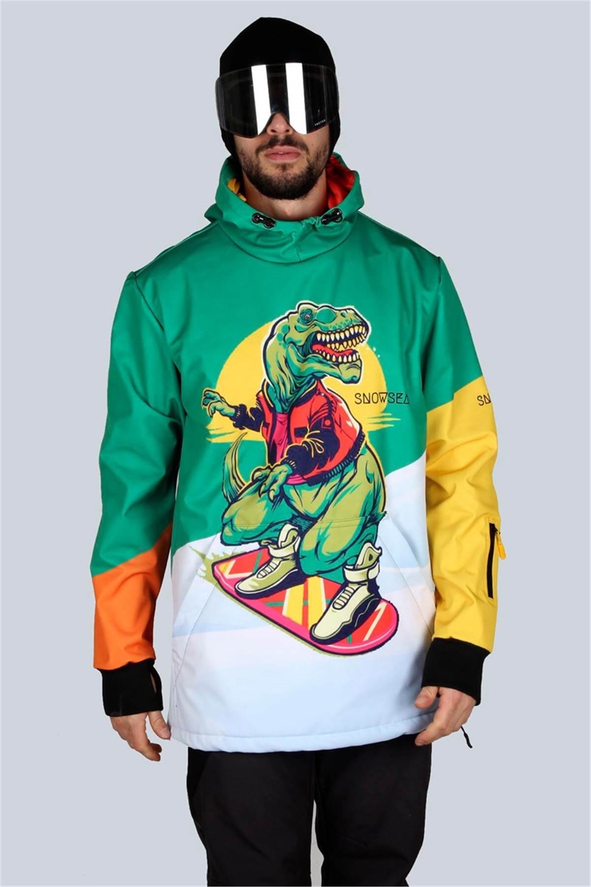 Snowsea SS5606 Çılgın Dinozor Unisex Snowboard ve Kayak Montu