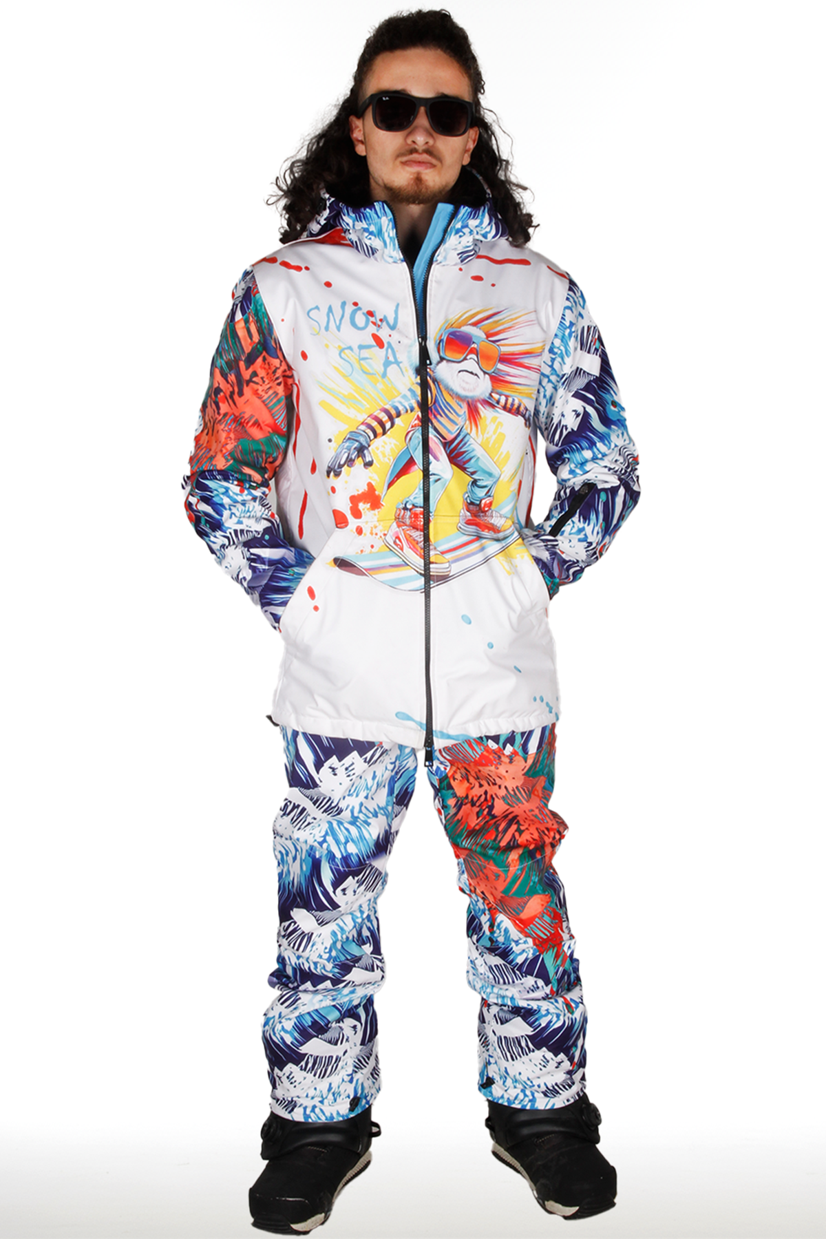 Snowsea SS8100 Street Art Kayak & Snowboard Mont Pantolon Takım, Erkek Kar Montu