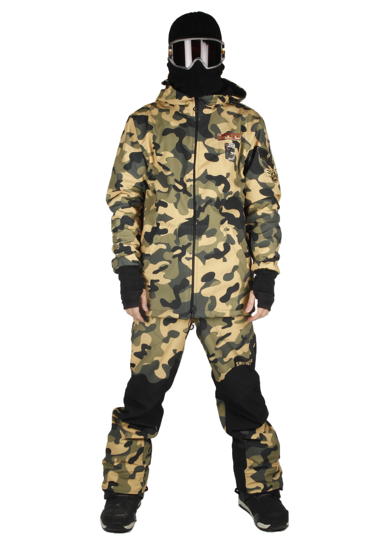 Snowsea SS9025 Camouflage Erkek Kayak Mont & Pantolon Takım