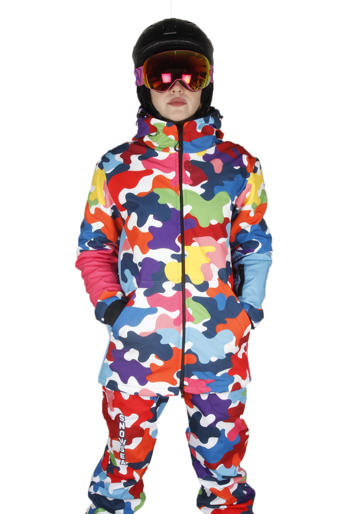 Snowsea SS9026-1 Camouflage Kadın Kayak Montu, Kar Montu