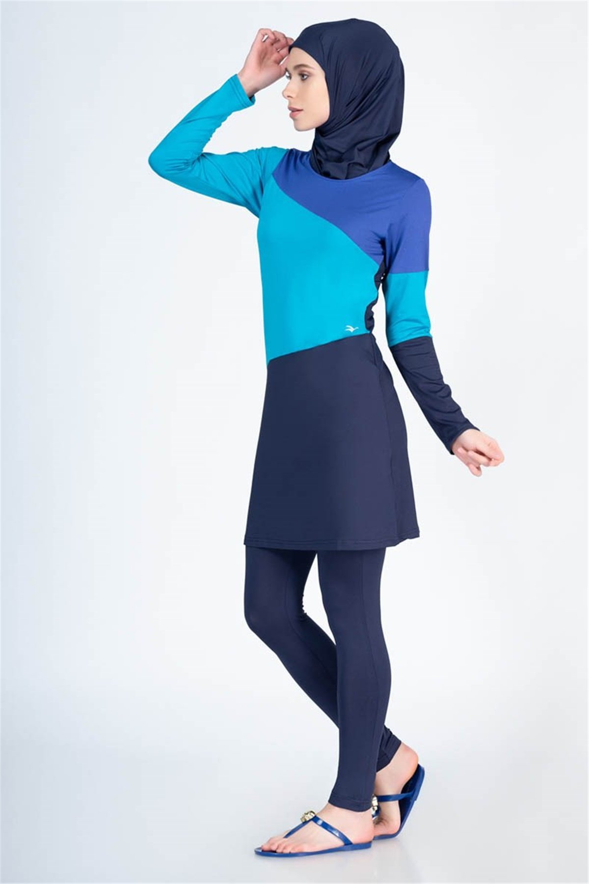 Tam Tesettür Kapalı Mayo ALS2621 Lacivert