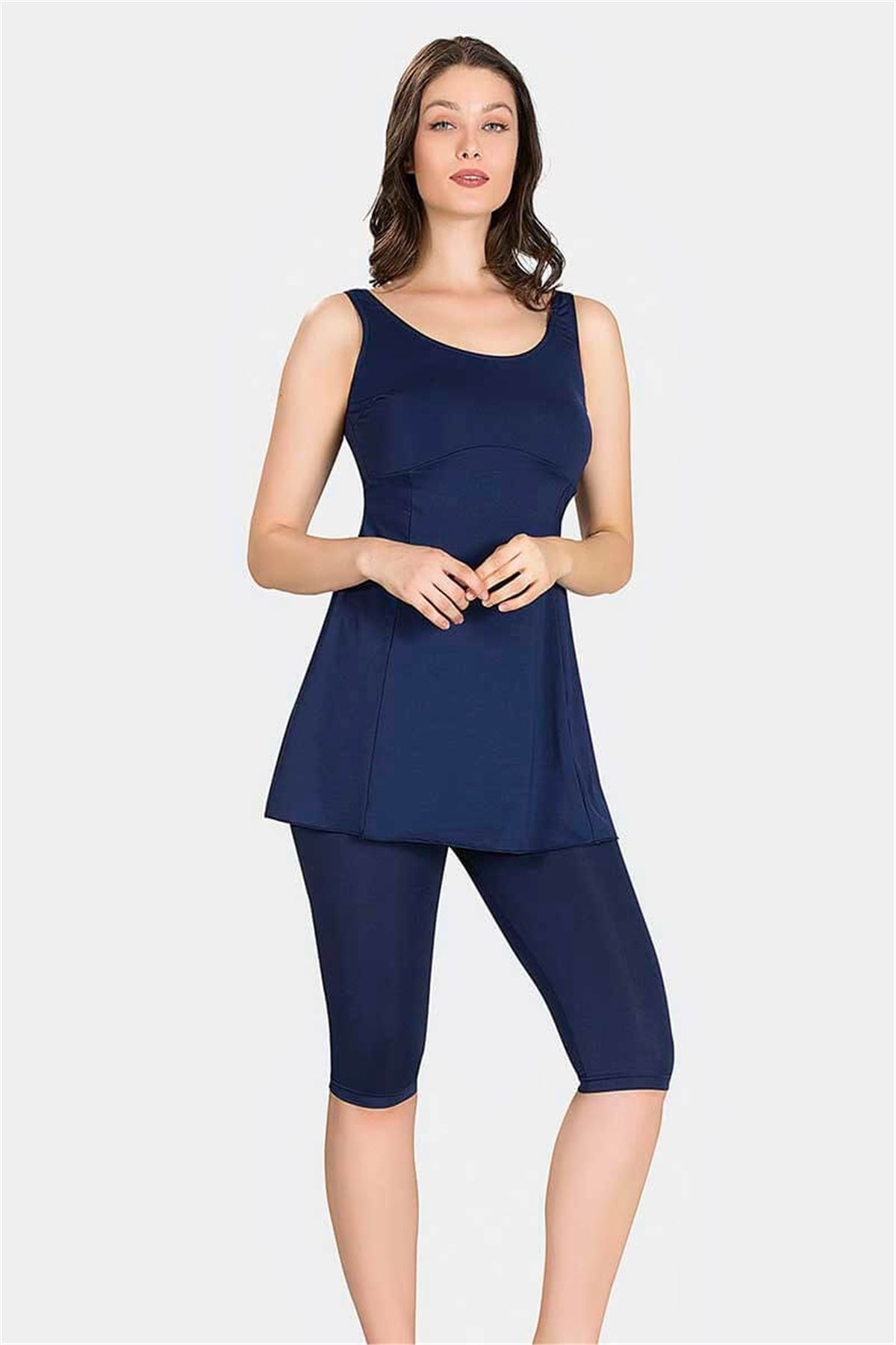 Tıklaalbeni Lacivert Taytlı Elbise Mayo T2670