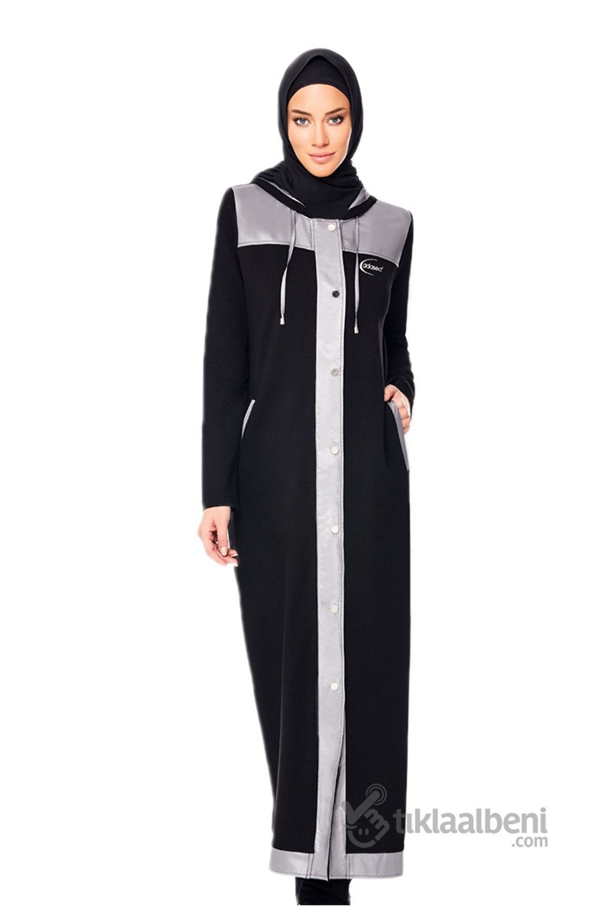 Uzun Tesettür Eşofman Takımı ADS-1100 - Siyah