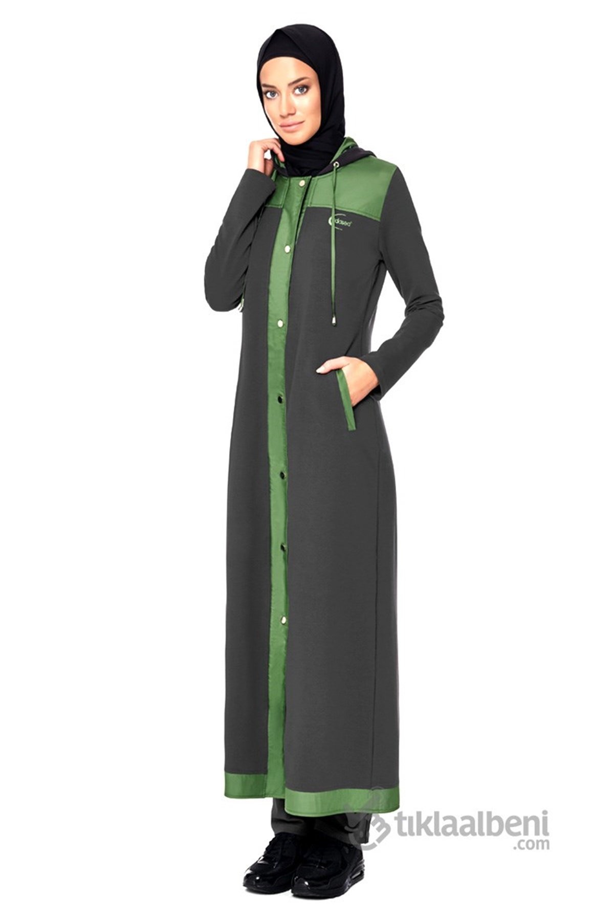 Uzun Tesettür Eşofman Takımı ADS-1100 - Antrasit