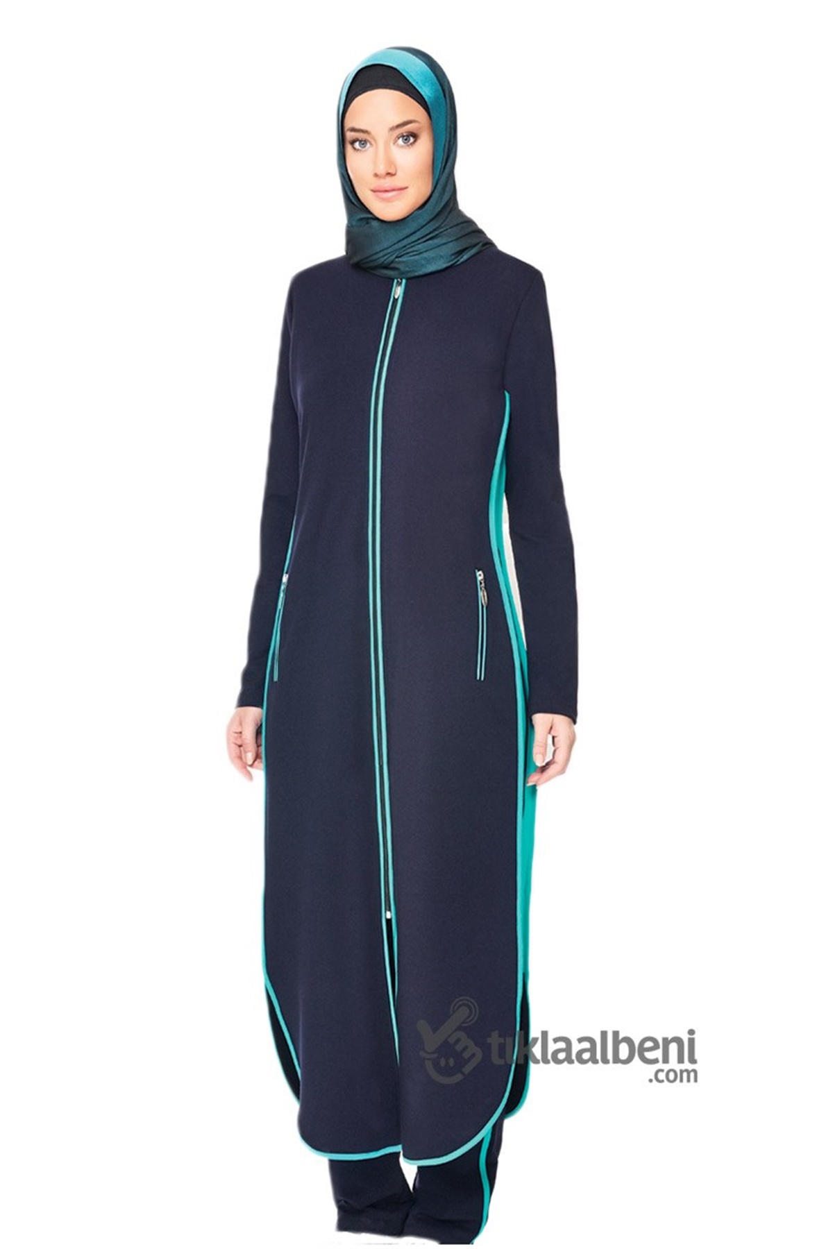 Uzun Tesettür Eşofman Takımı ADS-1101 - Lacivert