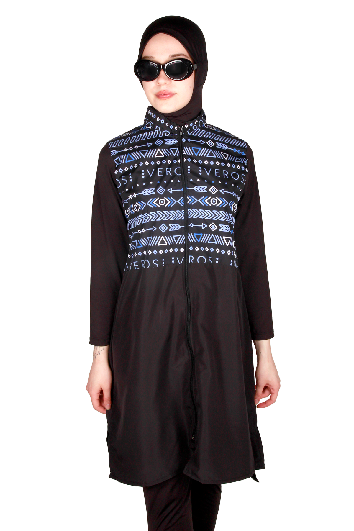 Veros Mayo VRS1111, Lacivert Tam Kapalı Tesettür Mayo