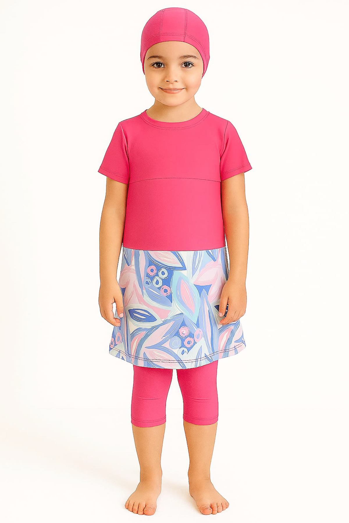 Veros VRS1147, Hızlı Kuruyan Kısa Kollu Kız Çocuk Mayo