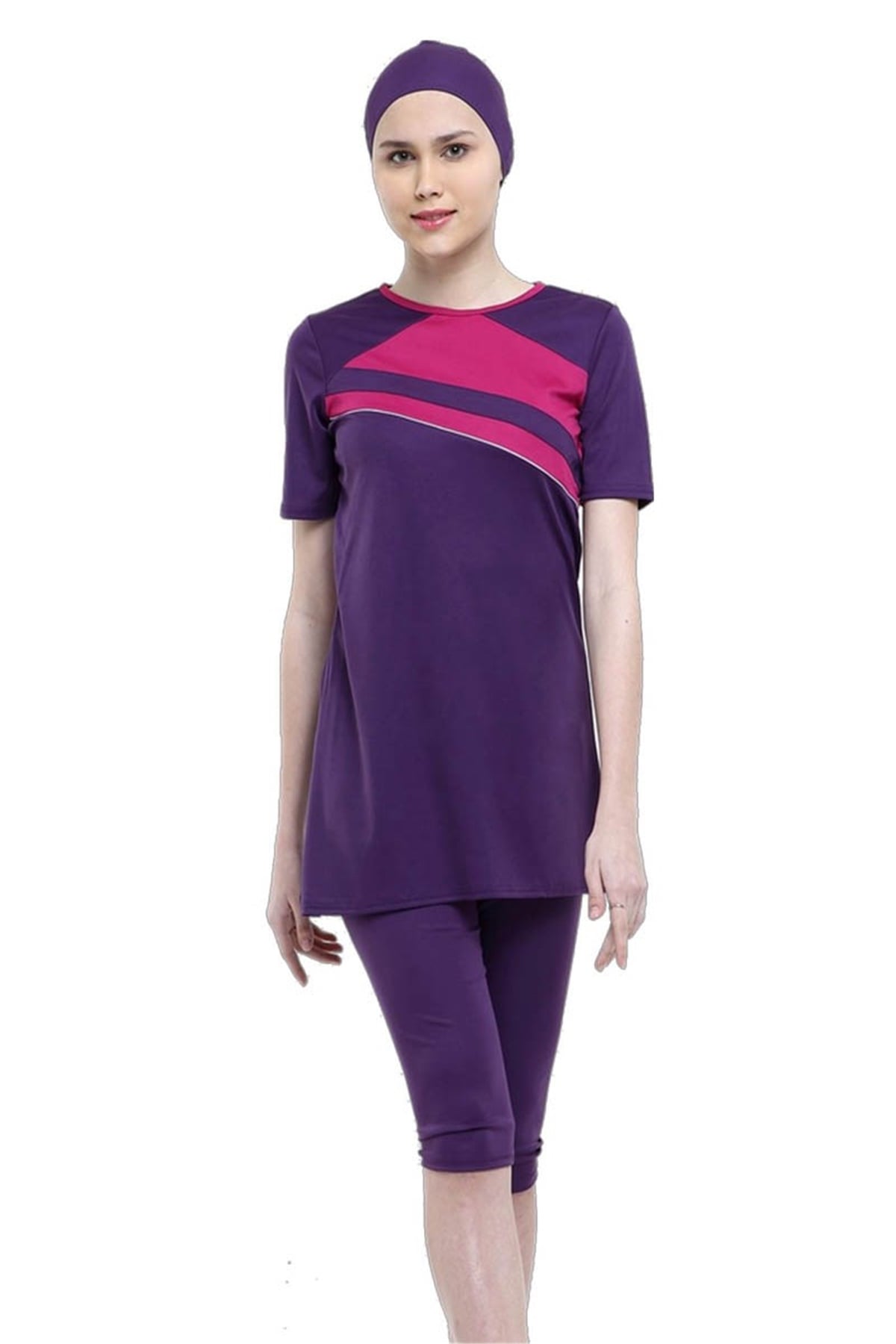 Yarı Kapalı Mayo 70089, Mor