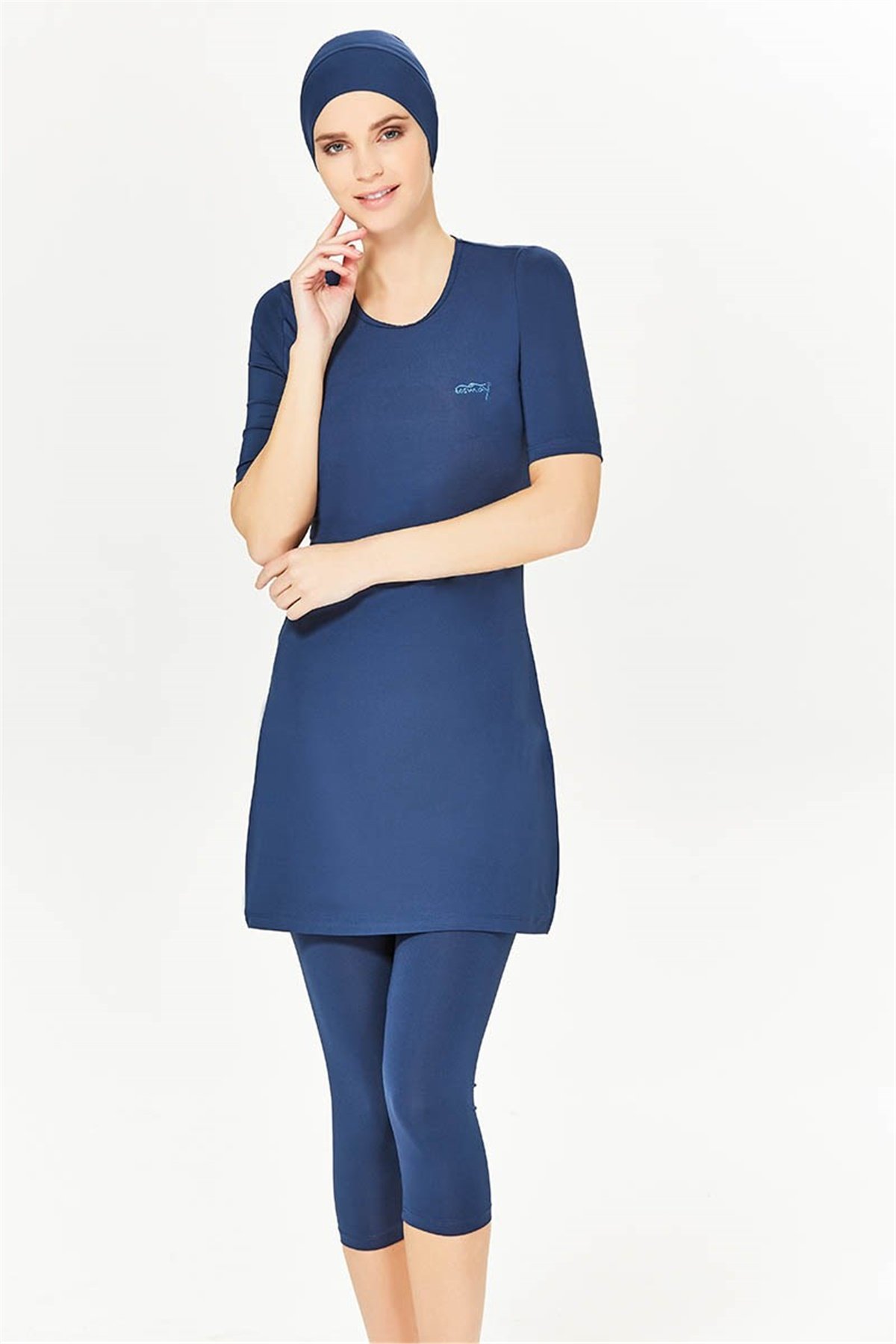 Yarım Kapalı Taytlı Mayo Tesmay 110098 Açık Lacivert