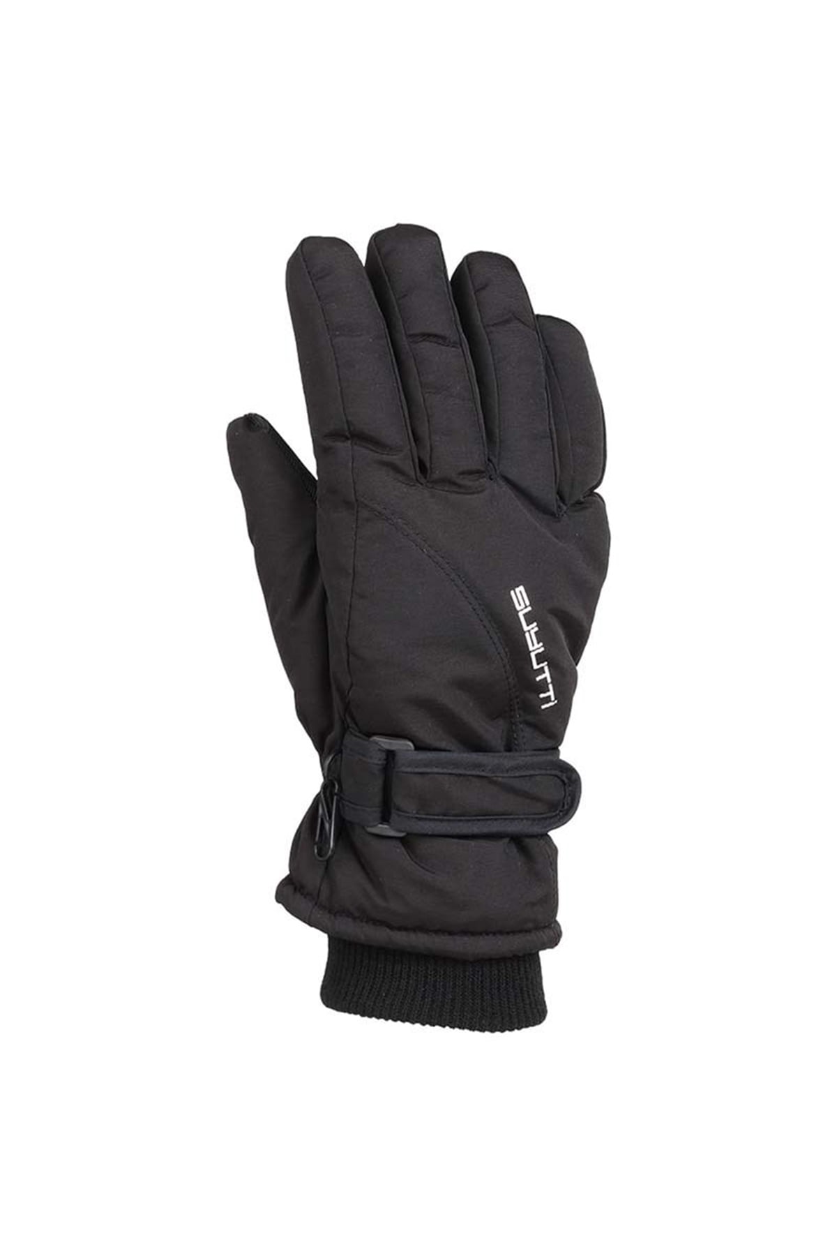 Yetişkin Erkek Düz Siyah Kar Eldiveni - KR424-4