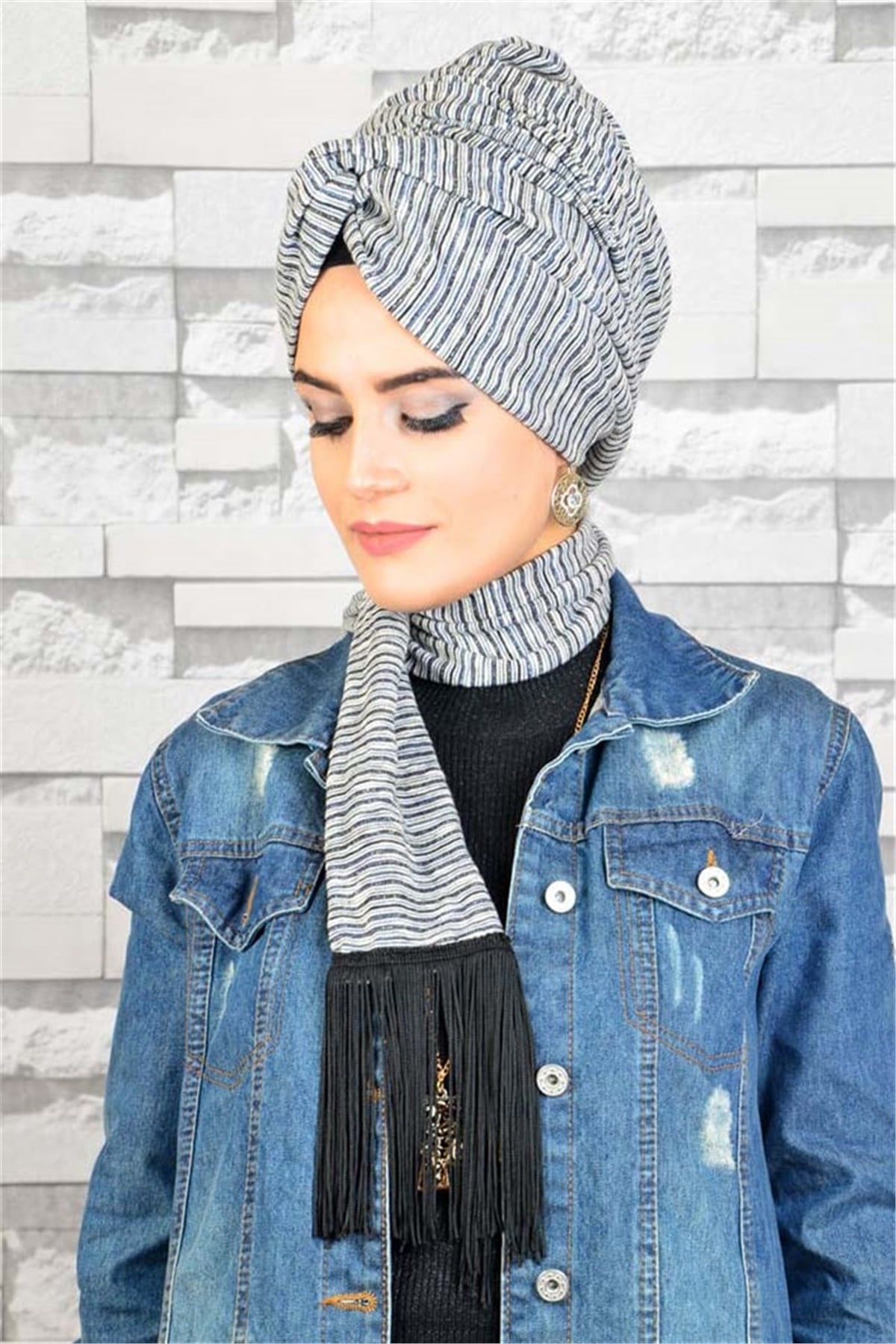 Zincir Bandana Pratik Bone Şal BN079