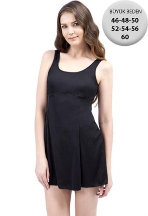 Büyük Beden Siyah Elbise Mayo ARG 206080