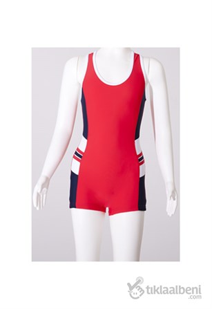 Kız Çocuğu Havuz Yüzücü Mayo ARG-2560 Kırmızı